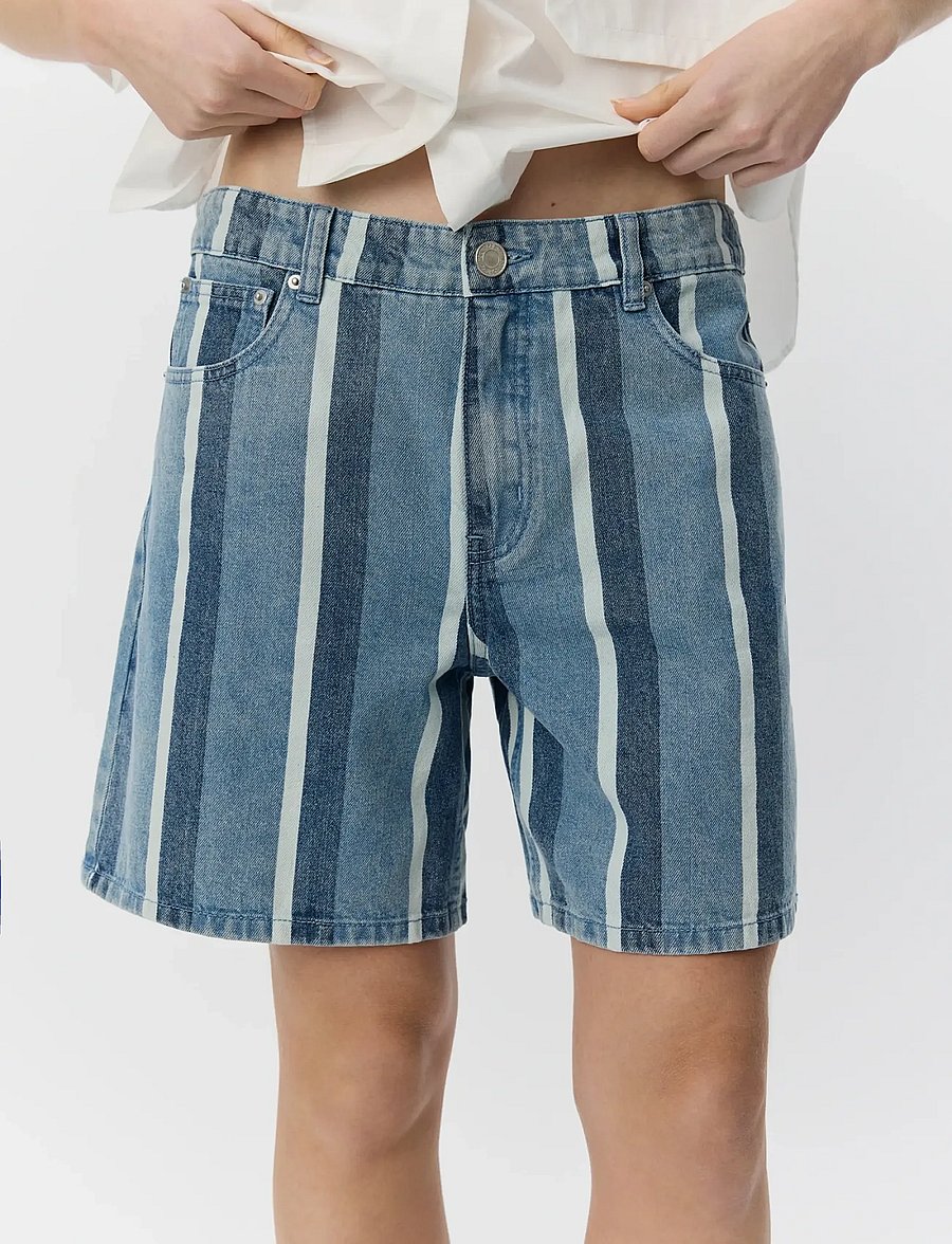 Sofie Schnoor - OZILASW STRIPED DENIM SHORTS - jorts - blue denim stripe - 5