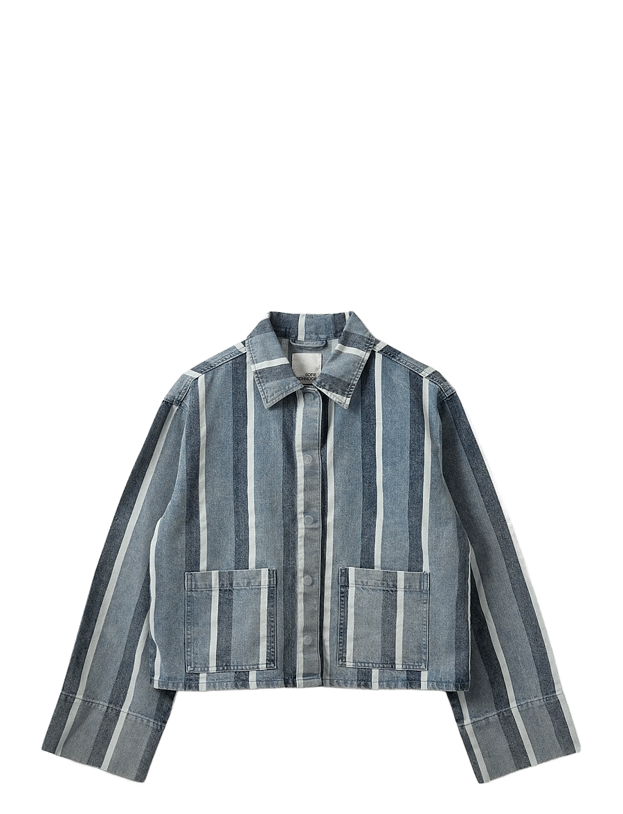 Sofie Schnoor - TAZASW STRIPED DENIM JACKET - jeansjacken - blue&white denim stripe - 1