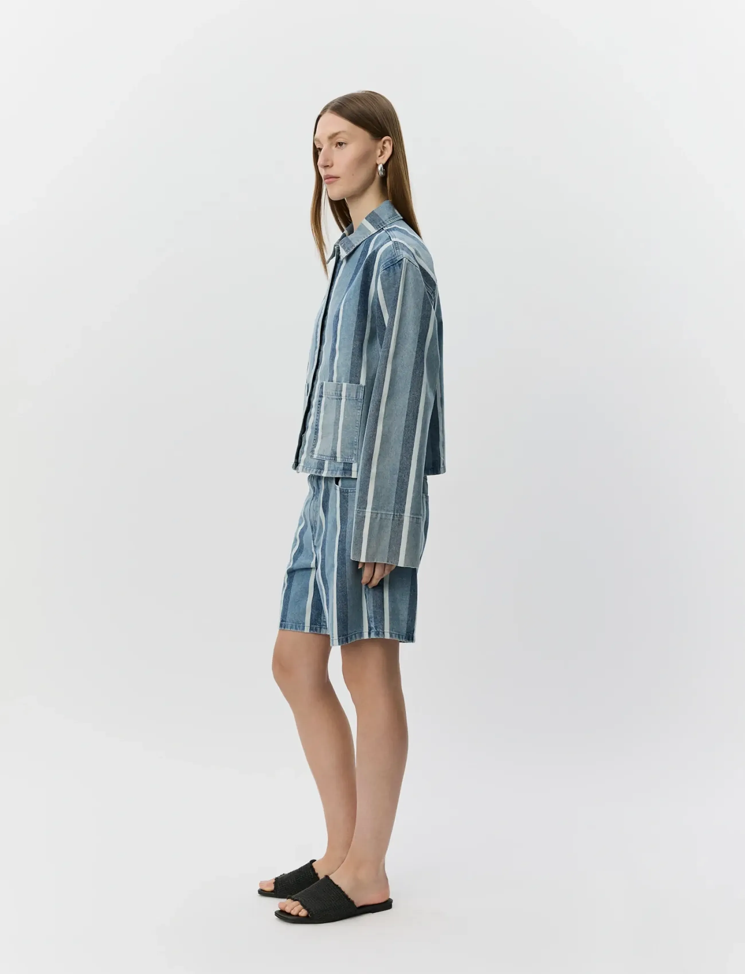 Sofie Schnoor - TAZASW STRIPED DENIM JACKET - vårjackor - blue&white denim stripe - 3