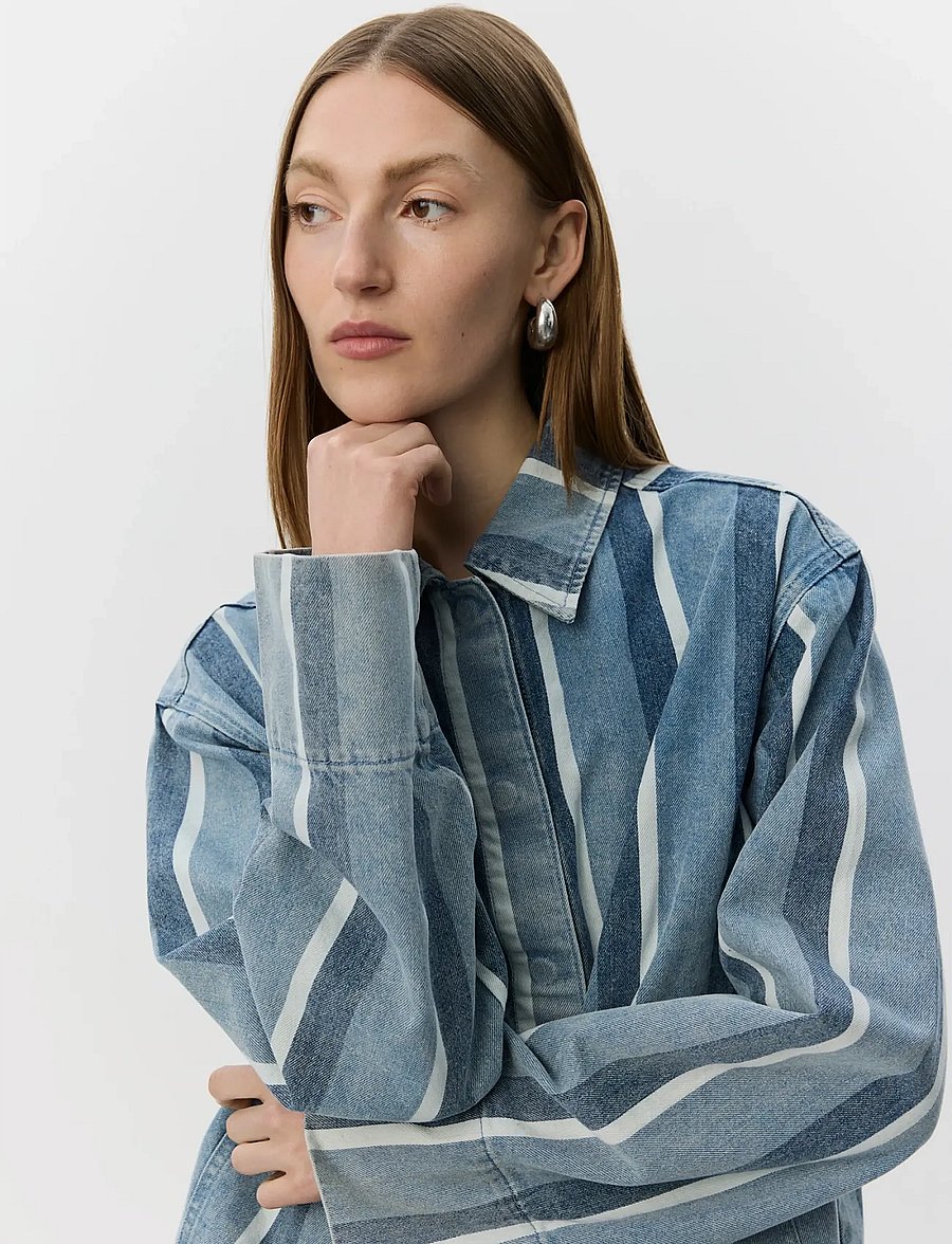 Sofie Schnoor - TAZASW STRIPED DENIM JACKET - jeansjacken - blue&white denim stripe - 5