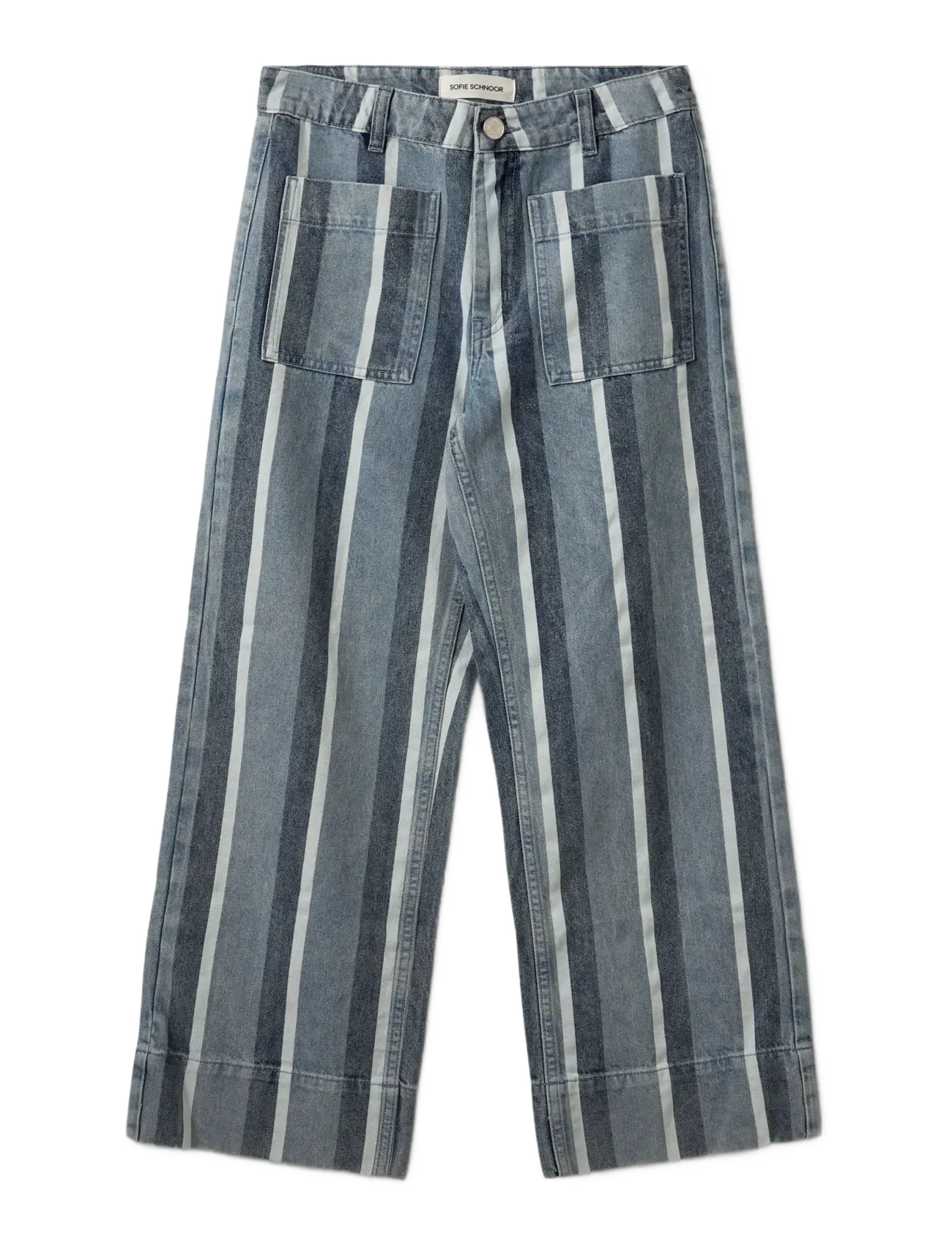 SOFIE SCHNOOR Toulousesw Gestreift Cropped Jeans Blau - 34 - Damen