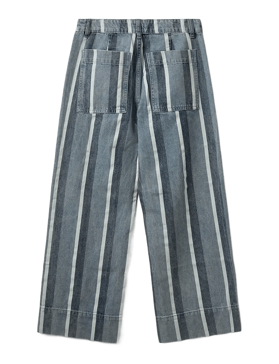 Sofie Schnoor - TOULOUSESW STRIPED CROPPED JEANS - vida jeans - blue&white denim stripe - 2