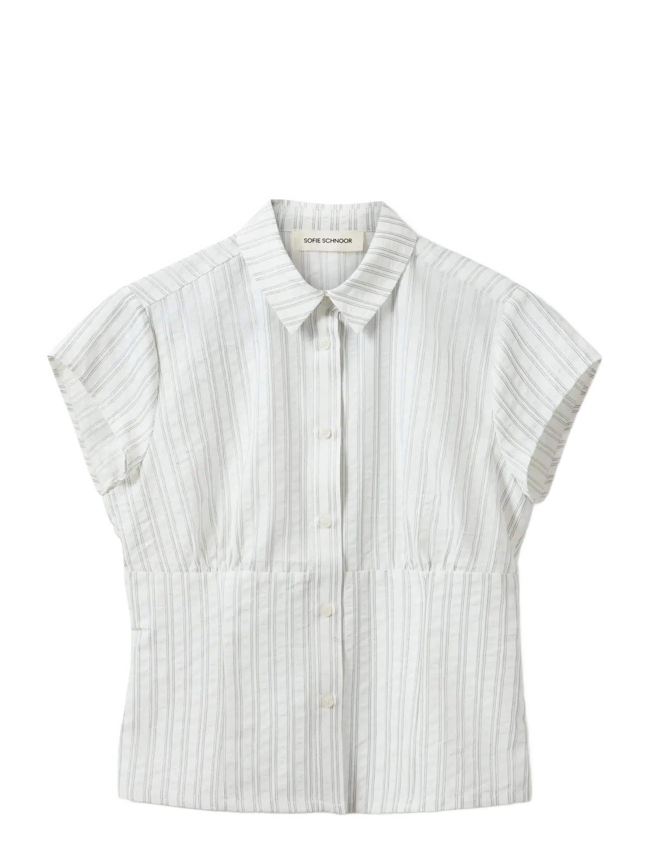 Sofie Schnoor LILYANSW STRIPED SLIM FIT SHIRT - Tøj - OFF WHITE / BLACK STRIPE / white