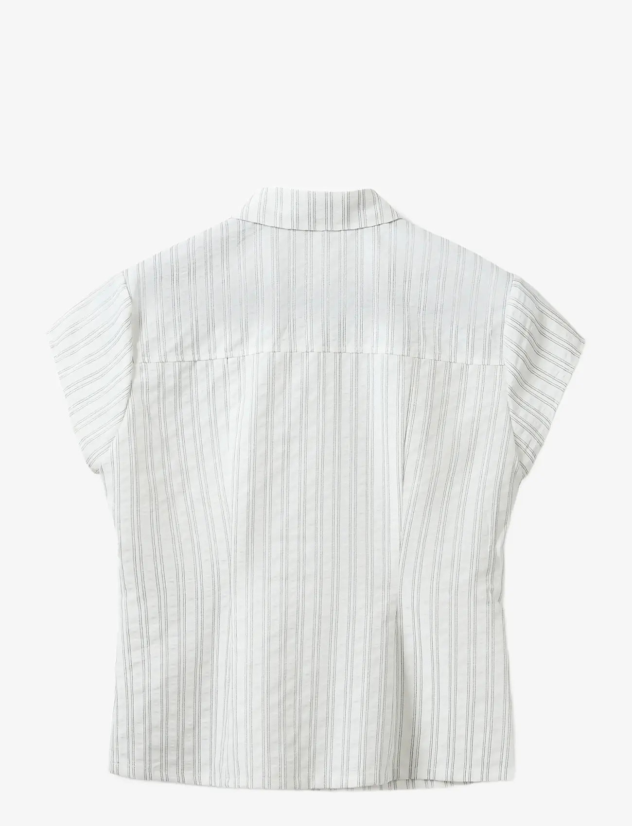 Sofie Schnoor - LILYANSW STRIPED SLIM FIT SHIRT - kortærmede skjorter - off white / black stripe - 2