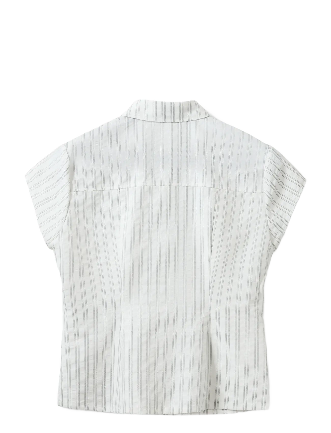 Sofie Schnoor - LILYANSW STRIPED SLIM FIT SHIRT - kortærmede skjorter - off white / black stripe - 2