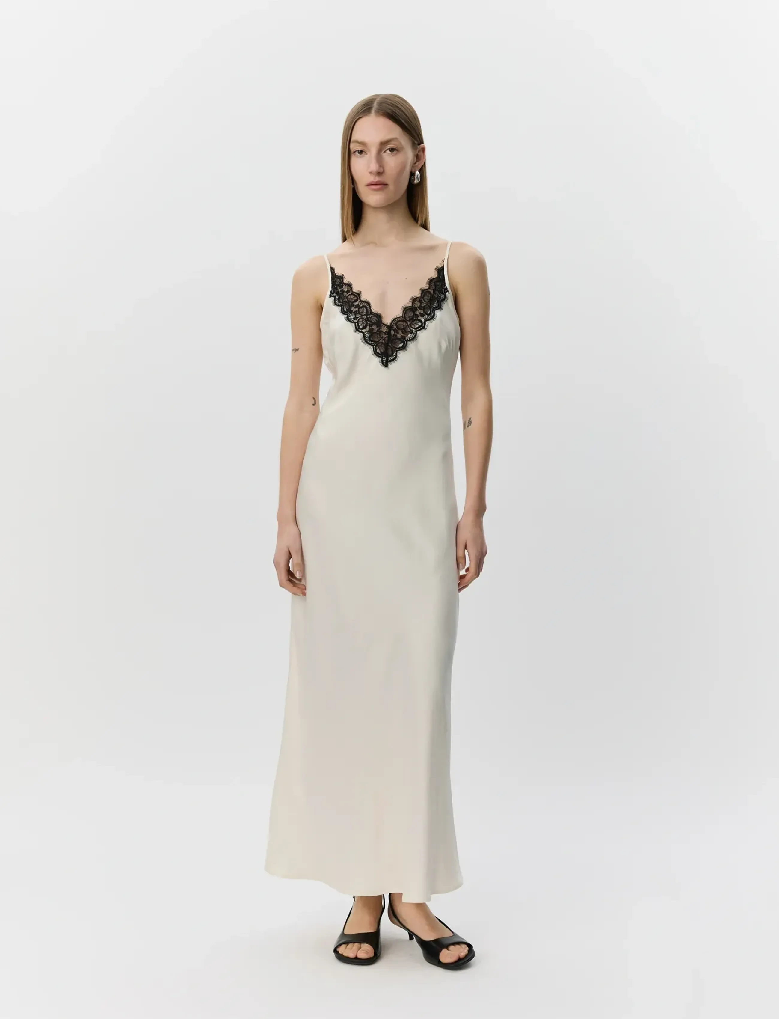 Sofie Schnoor Bettsw Slip Dress, 40, Cream, Kjoler > Underkjoler, Dame