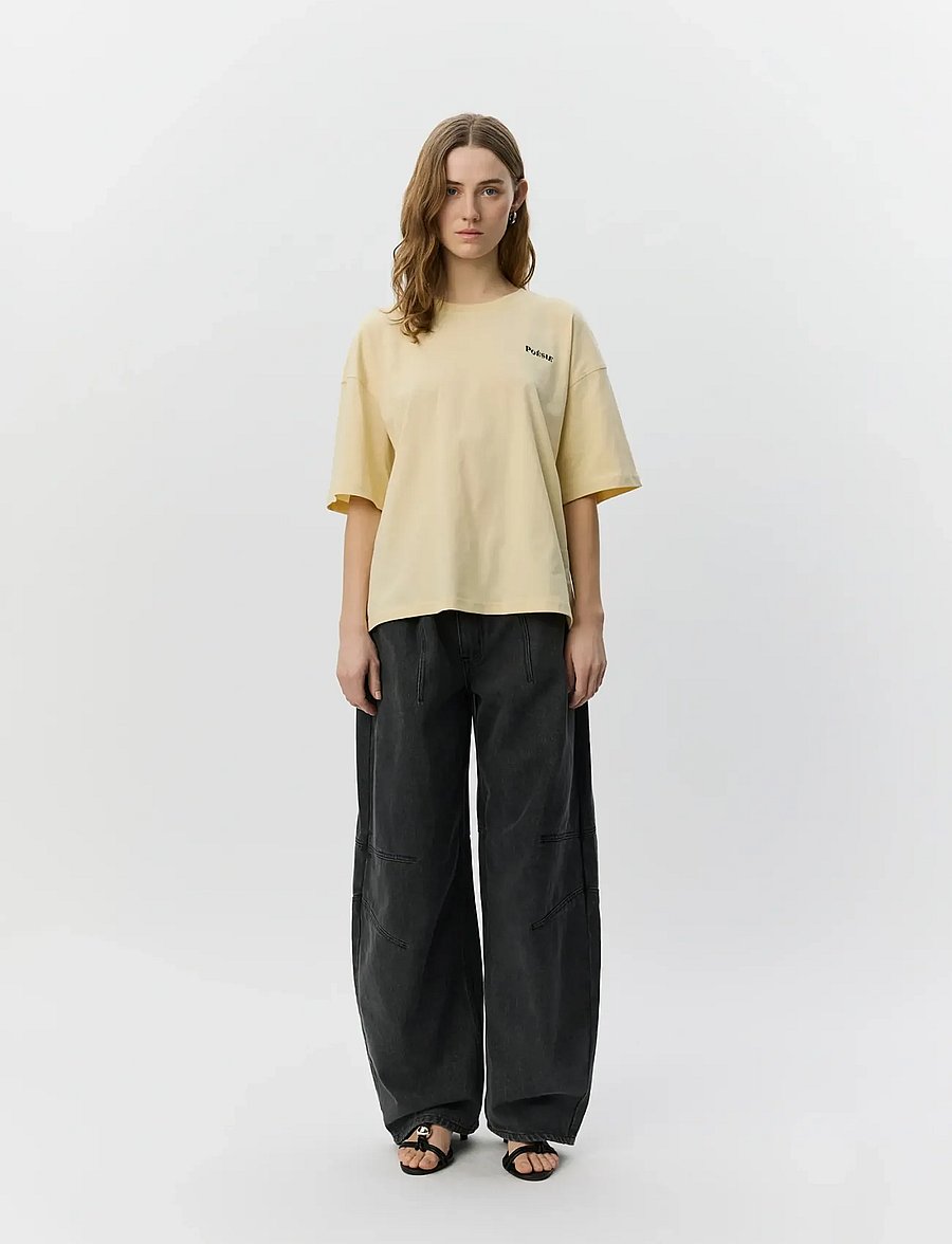 Sofie Schnoor - VERASW BOXY T-SHIRT - t-shirts - creme yellow - 0