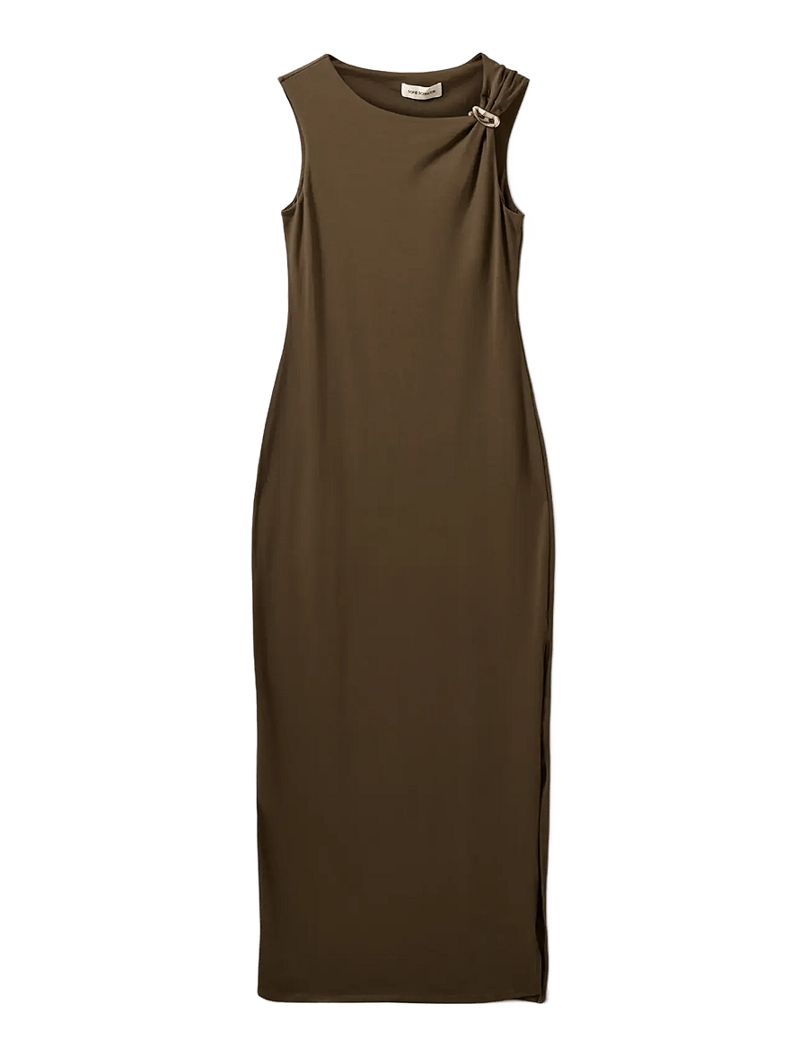 Sofie Schnoor - RAGNISW JERSEY MAXI DRESS - maxikleider - olive brown - 1
