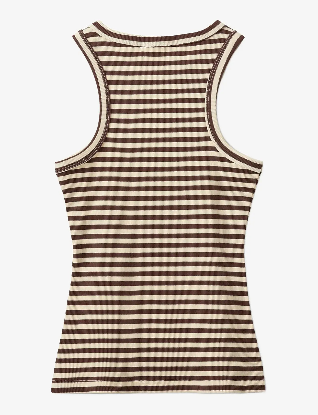 Sofie Schnoor - BECASW STRIPED RIB TANK TOP - Ärmellose blusen - brown striped - 2