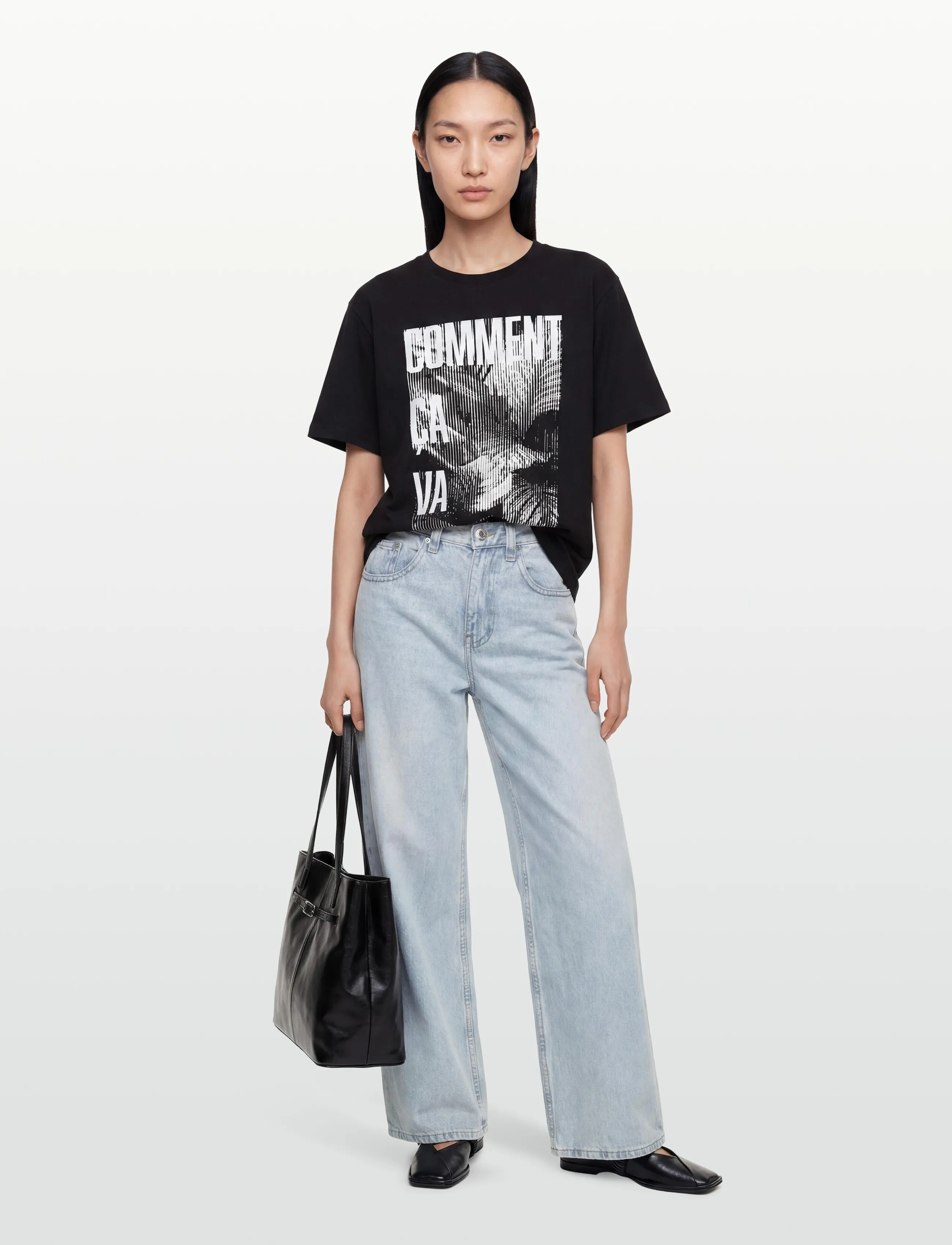 Sofie Schnoor Maesw Oversized Printed T-Shirt, Kvinder, Oversized Printet T-Shirt, Sort, Str: M