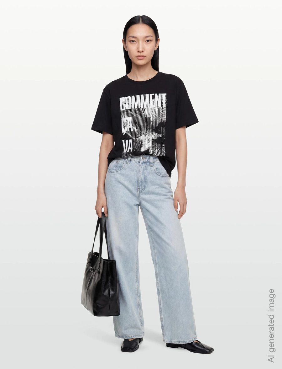Sofie Schnoor - MAESW OVERSIZED PRINTED T-SHIRT - t-shirts - black - 0