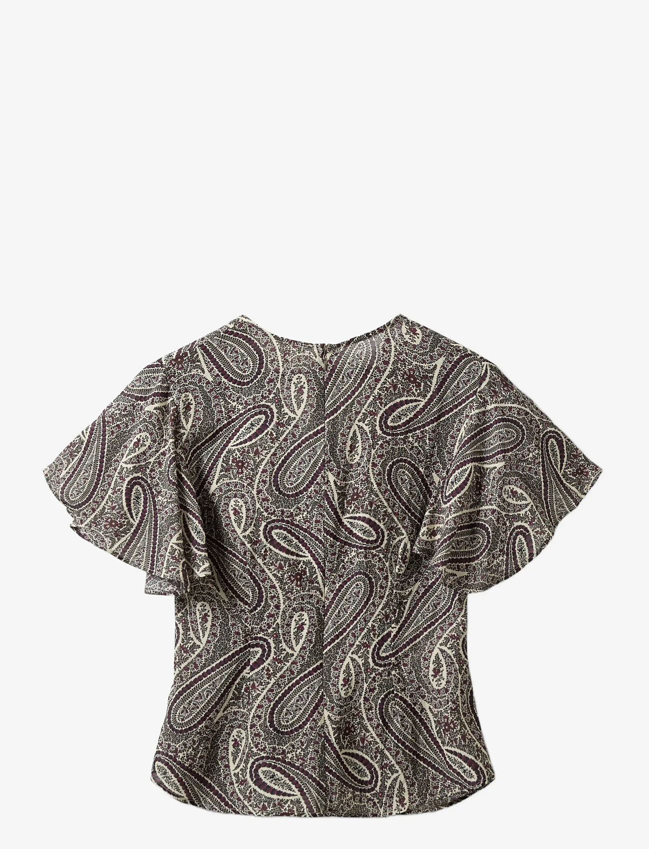 Sofie Schnoor - LEELASW PRINTED BLOUSE - kortærmede bluser - bordeaux mix paisley - 2