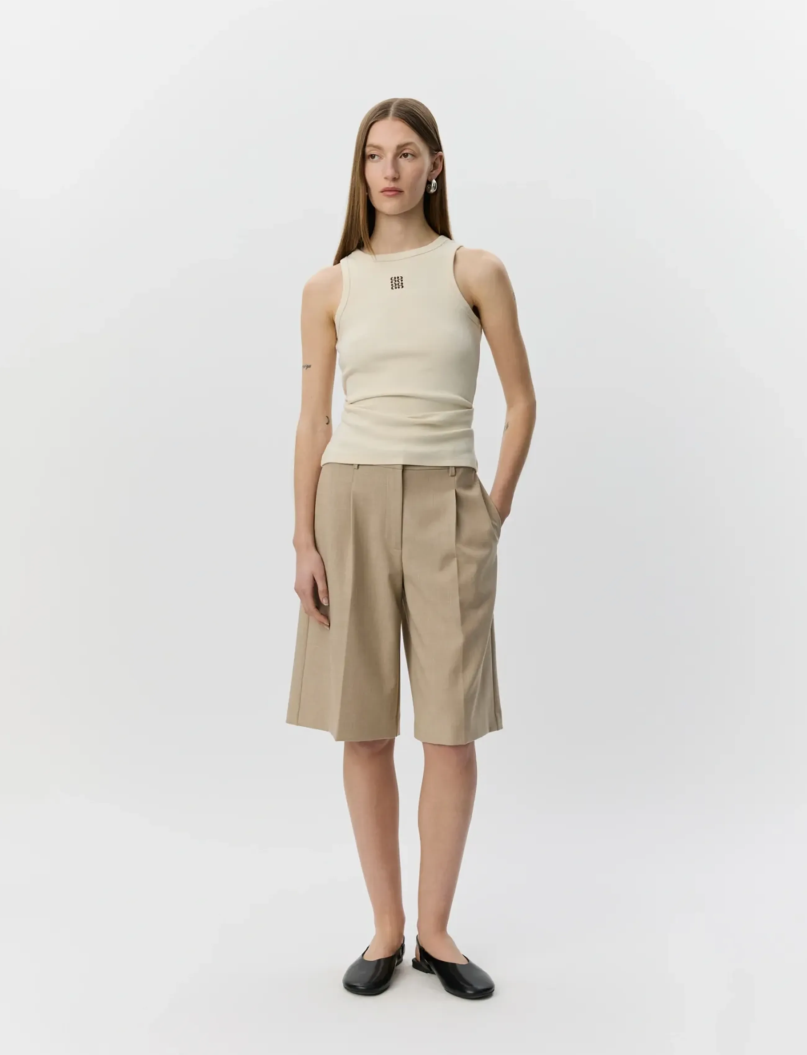 Sofie Schnoor Elsysw Suiting Shorts, 40, Beige, Shorts > Bermudas, Dame