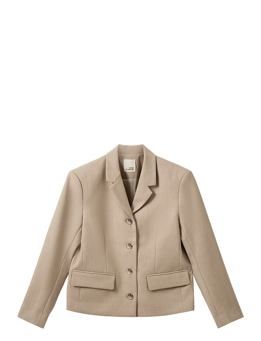 Sofie Schnoor - ELLYSW SHORT BLAZER - cropped blazers - light sand - 1
