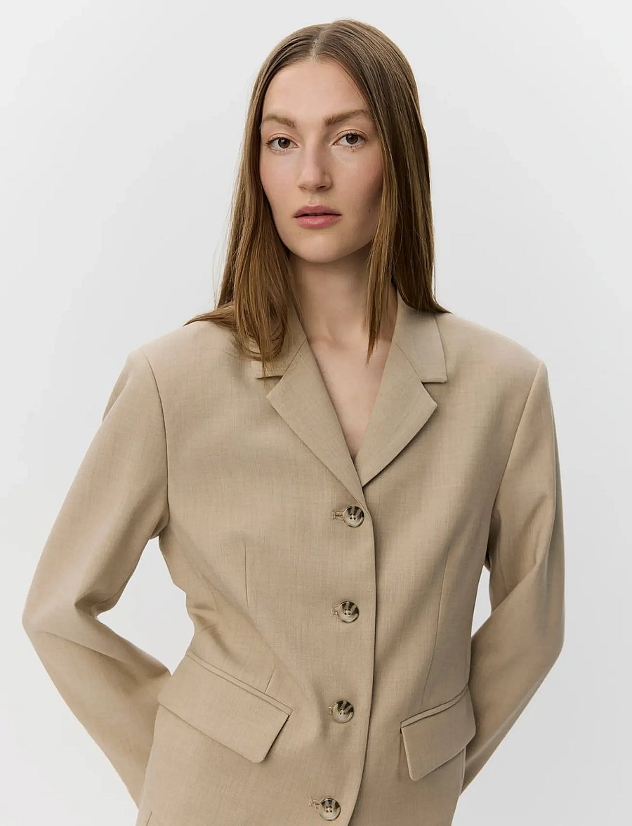 Sofie Schnoor - ELLYSW SHORT BLAZER - cropped blazers - light sand - 5