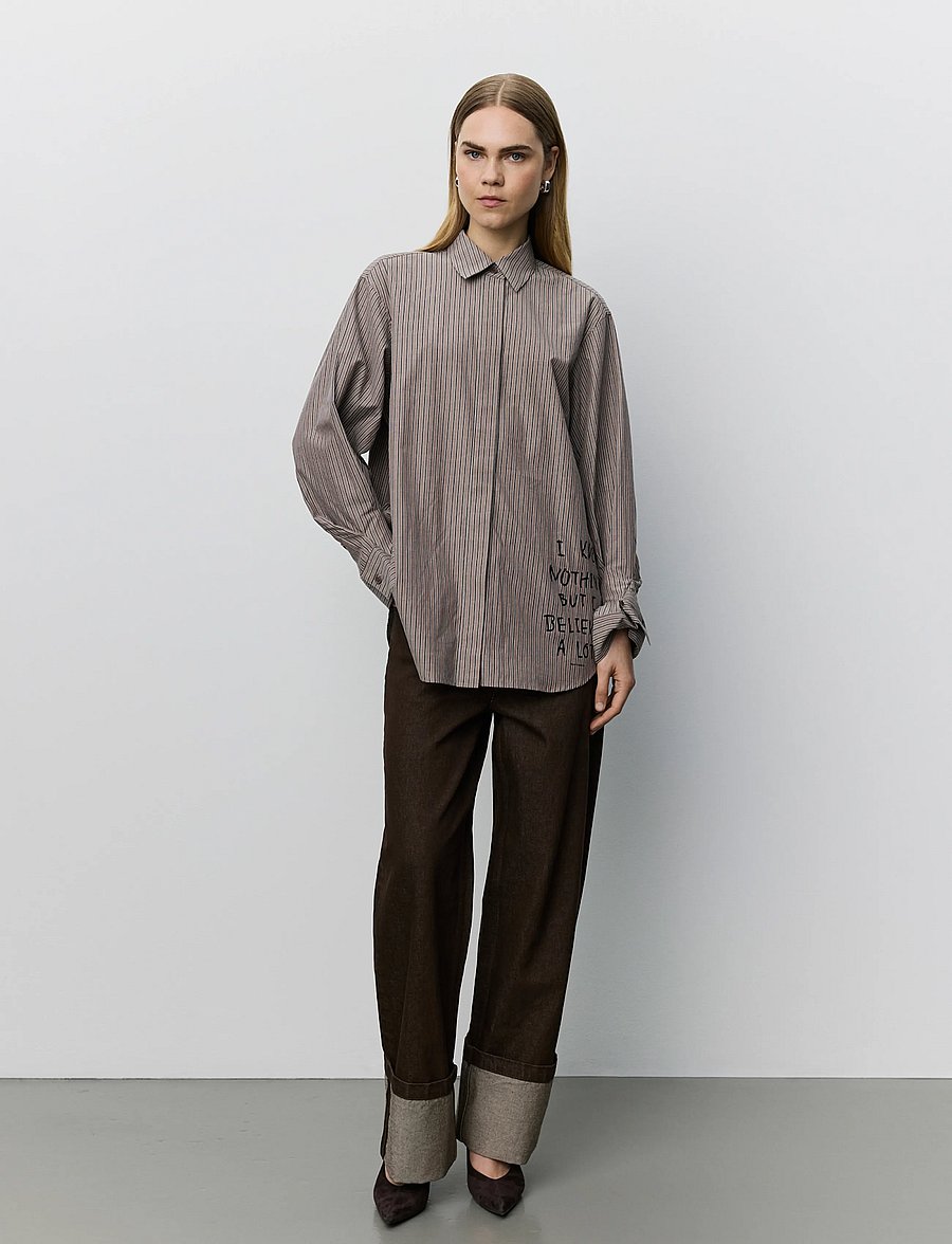 Sofie Schnoor - ABBYSW MOOMIN SHIRT - hemden - brown striped - 0