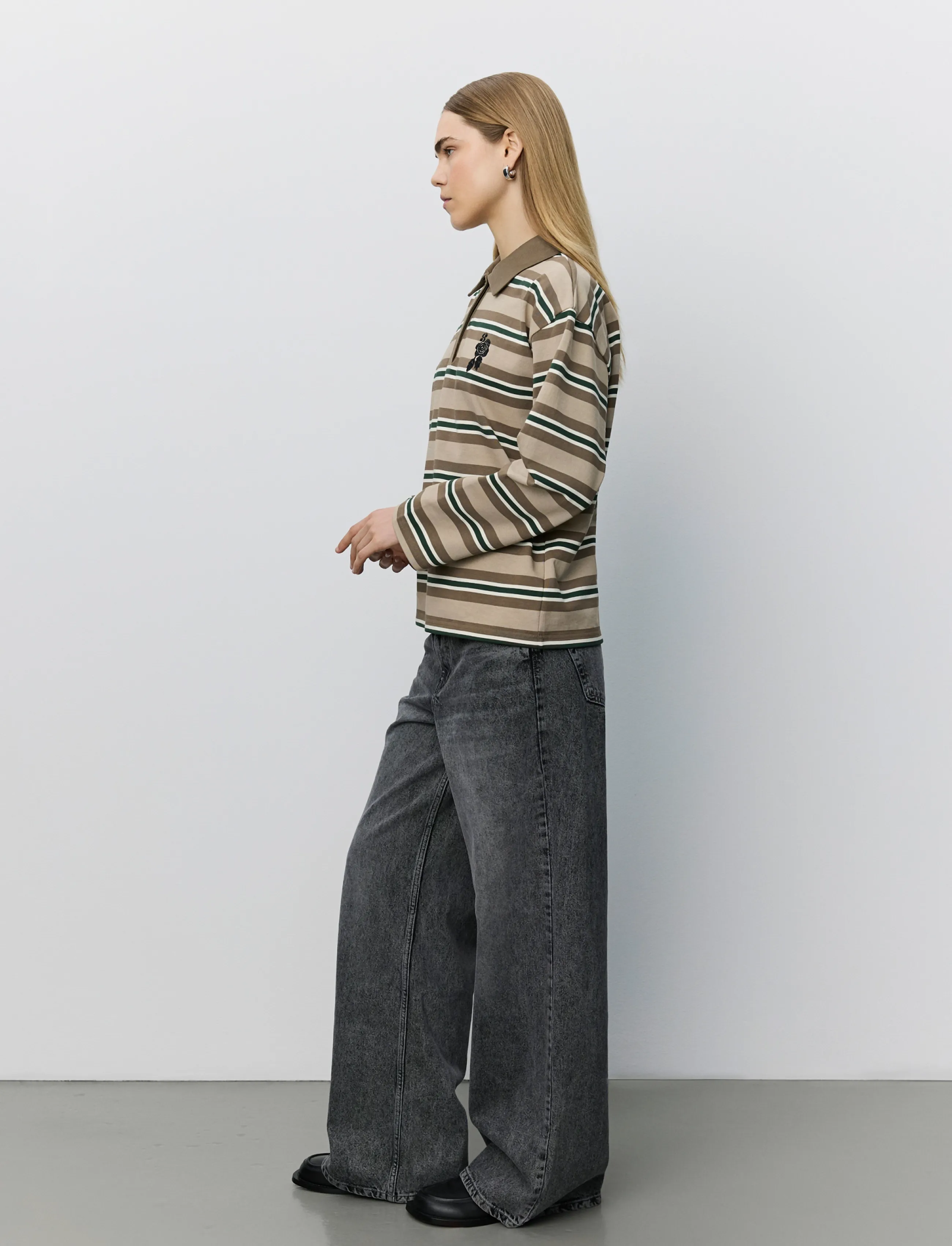 Sofie Schnoor - PRIASW MOOMIN LONG SLEEVE POLO - poloshirts - brown striped - 3