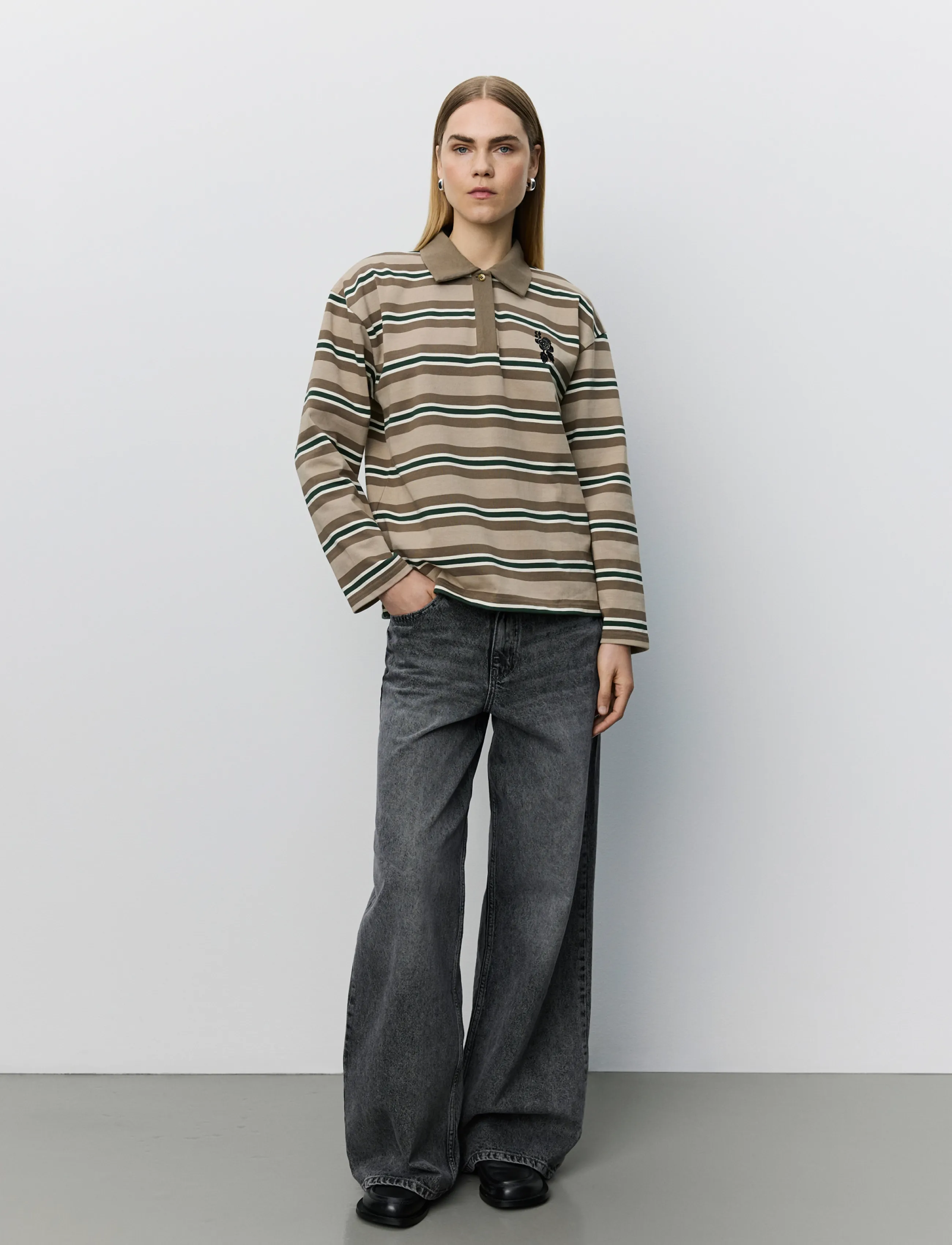 Sofie Schnoor - PRIASW MOOMIN LONG SLEEVE POLO - poloshirts - brown striped - 4