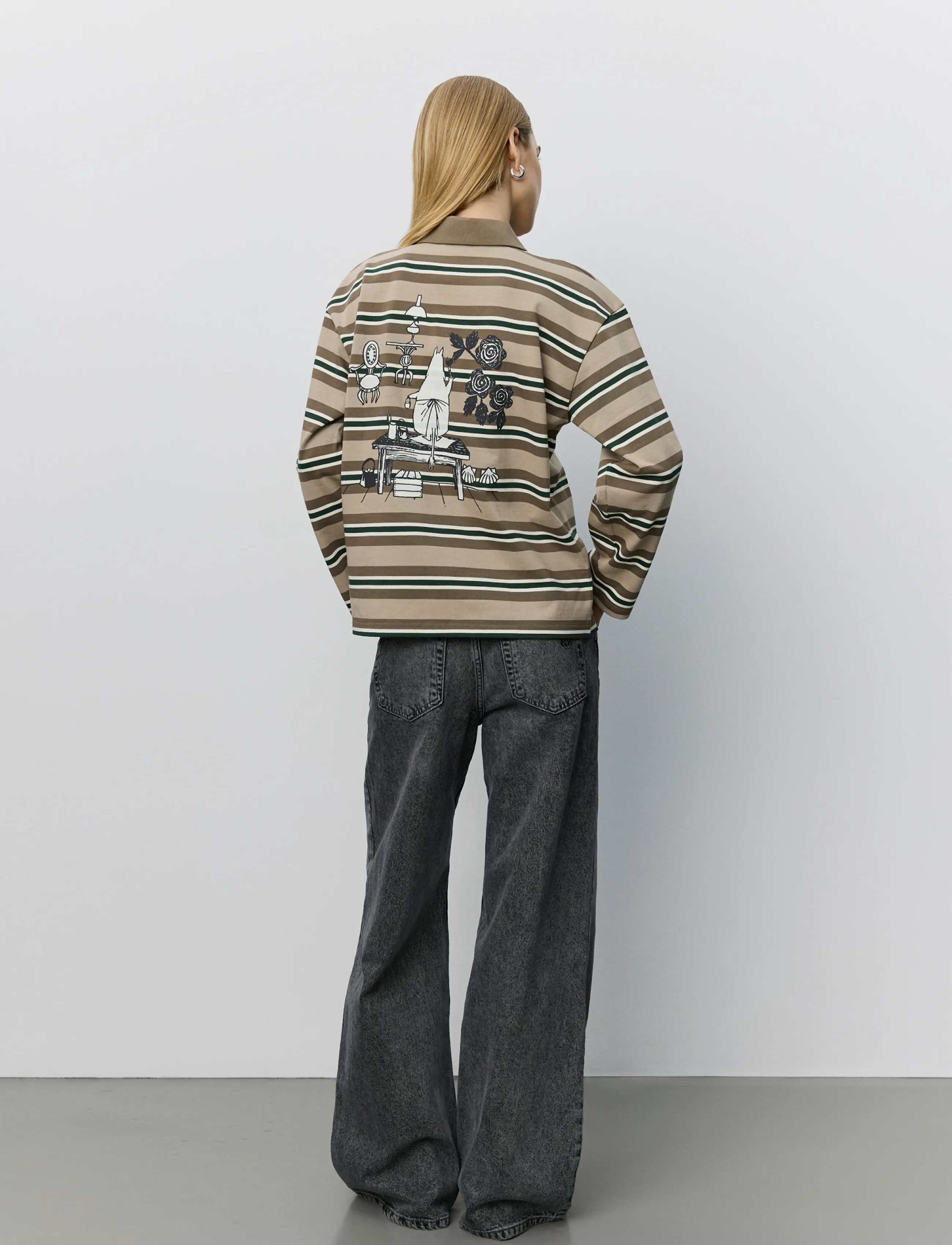 Sofie Schnoor - PRIASW MOOMIN LONG SLEEVE POLO - poloshirts - brown striped - 5