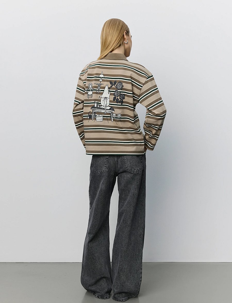 Sofie Schnoor - PRIASW MOOMIN LONG SLEEVE POLO - poloshirts - brown striped - 5