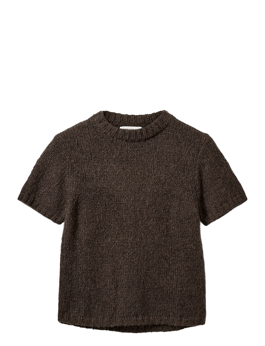 Sofie Schnoor - SAGASW SHORT SLEEVE KNIT SWEATER - dark brown - 1