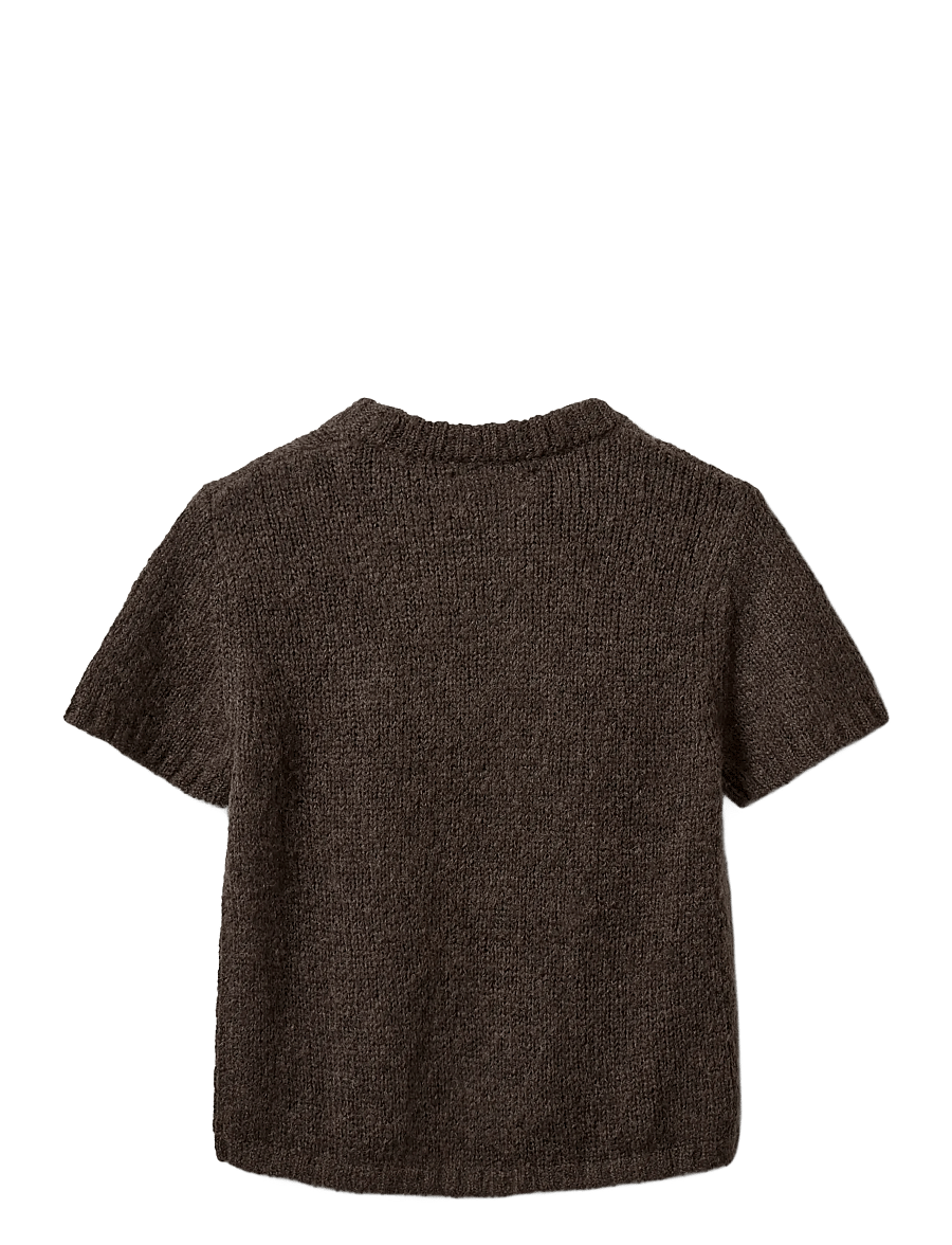 Sofie Schnoor - SAGASW SHORT SLEEVE KNIT SWEATER - dark brown - 2