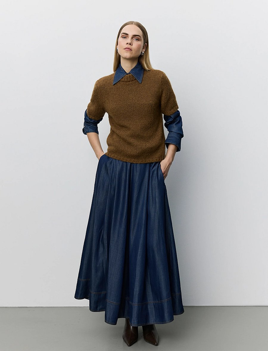 Sofie Schnoor - SAGASW SHORT SLEEVE KNIT SWEATER - dark brown - 4