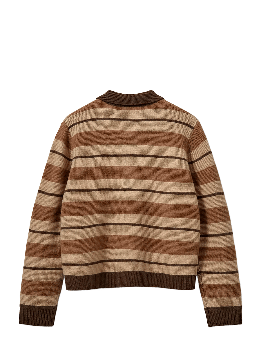 Sofie Schnoor - STORMASW STRIPED KNIT POLO - brown melange - 2