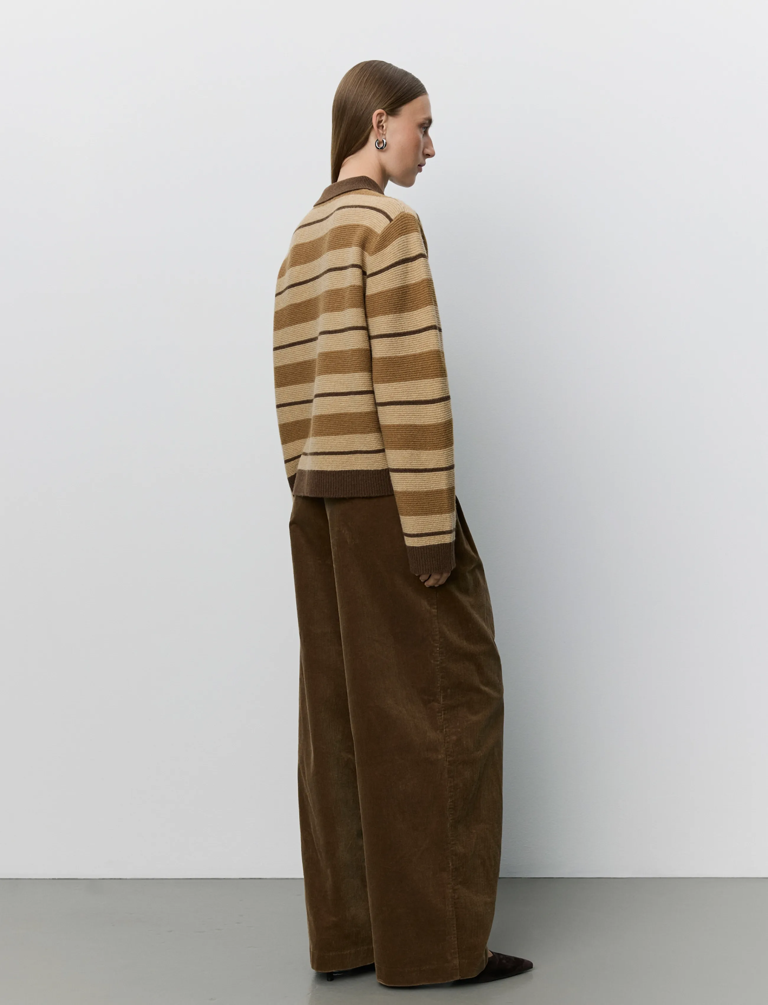 Sofie Schnoor - STORMASW STRIPED KNIT POLO - brown melange - 3