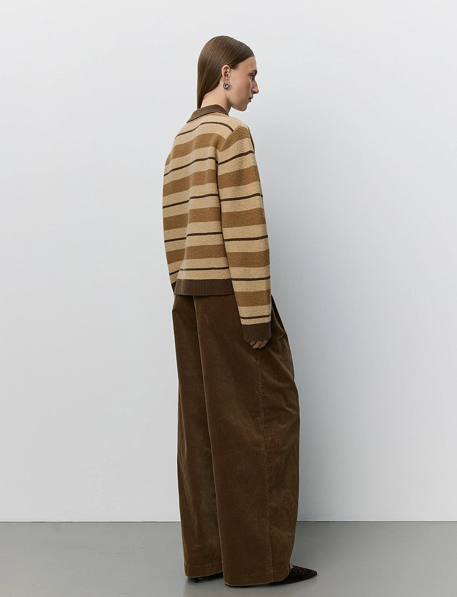 Sofie Schnoor - STORMASW STRIPED KNIT POLO - brown melange - 3