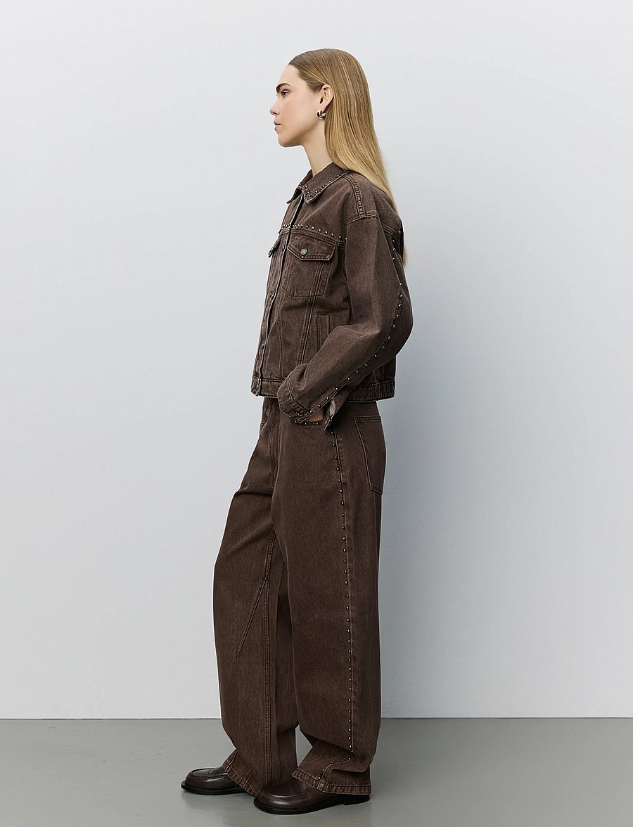 Sofie Schnoor - AUDRISW DENIM JACKET WITH RIVETS - forårsjakker - middle brown - 0