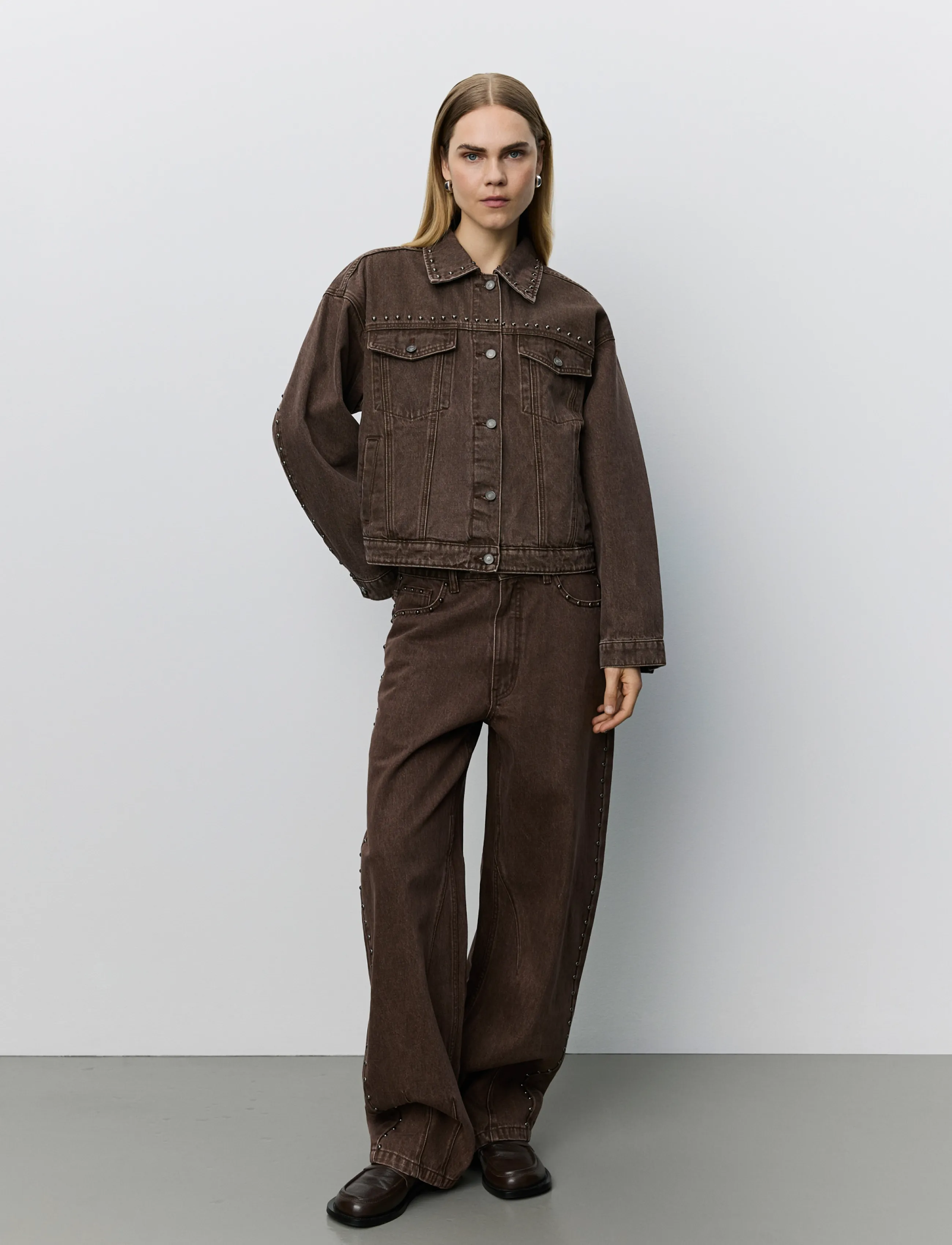 Sofie Schnoor - AUDRISW DENIM JACKET WITH RIVETS - middle brown - 3