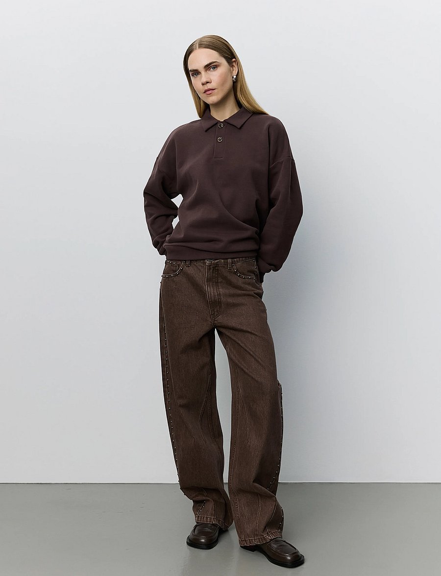 Sofie Schnoor - HAVANASW BARREL JEANS WITH RIVETS - middle brown - 0