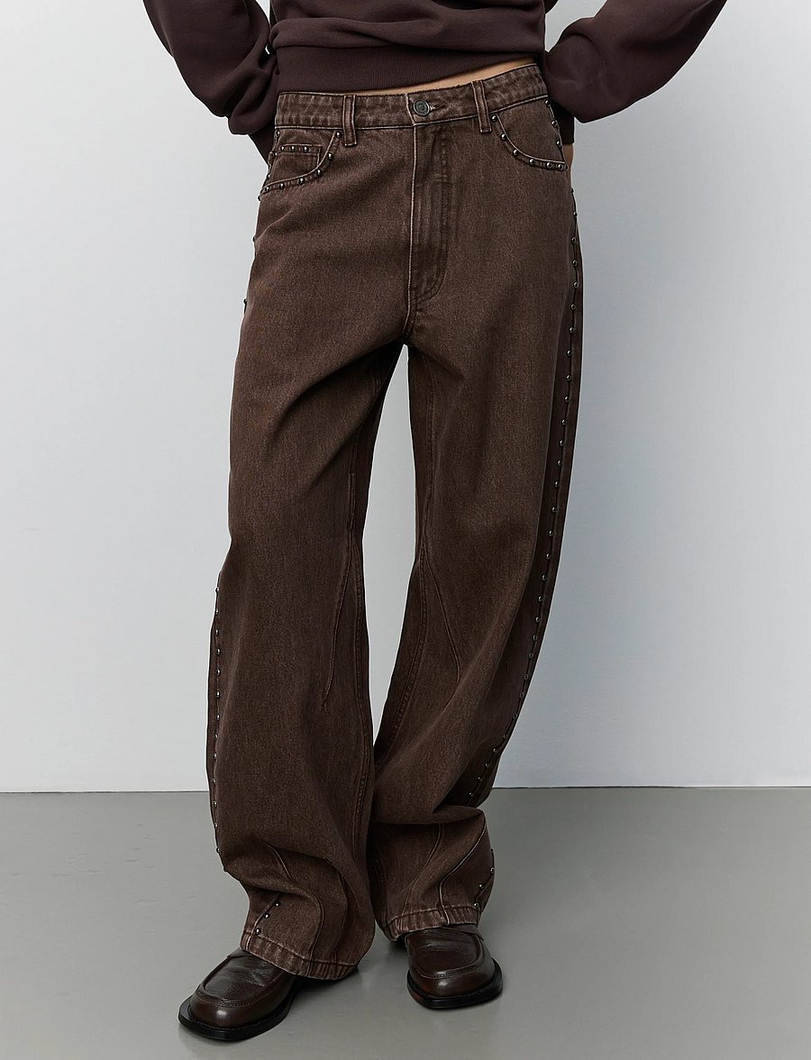 Sofie Schnoor - HAVANASW BARREL JEANS WITH RIVETS - middle brown - 4