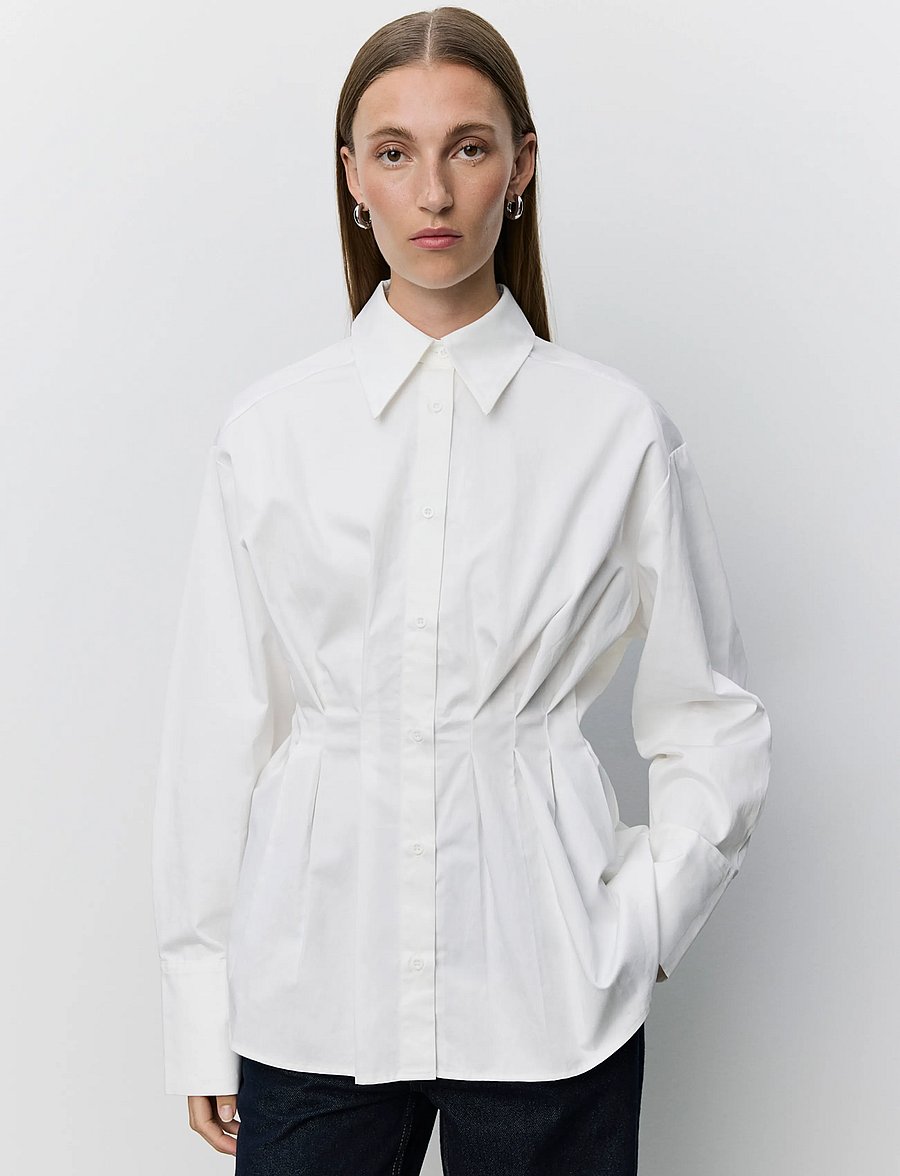Sofie Schnoor - MIKRASW FITTED SHIRT WITH PLEATS - hemden - off white - 0