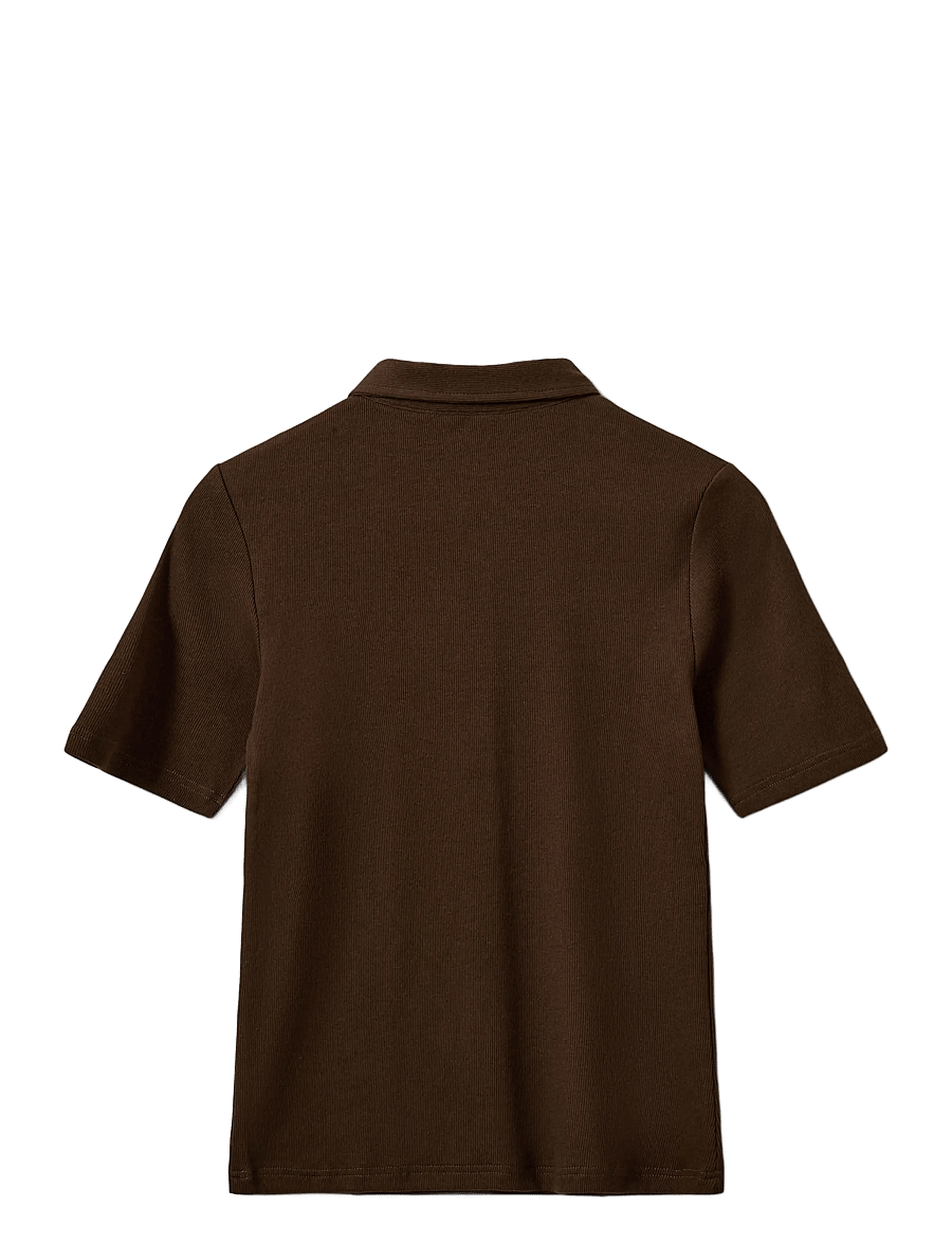 Sofie Schnoor - BAELASW RIB POLO TEE - poloer - dark brown - 2
