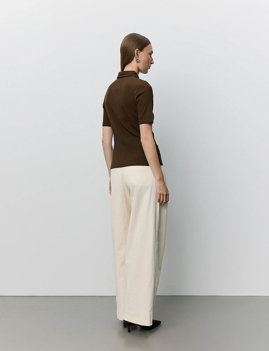 Sofie Schnoor - BAELASW RIB POLO TEE - poloer - dark brown - 3