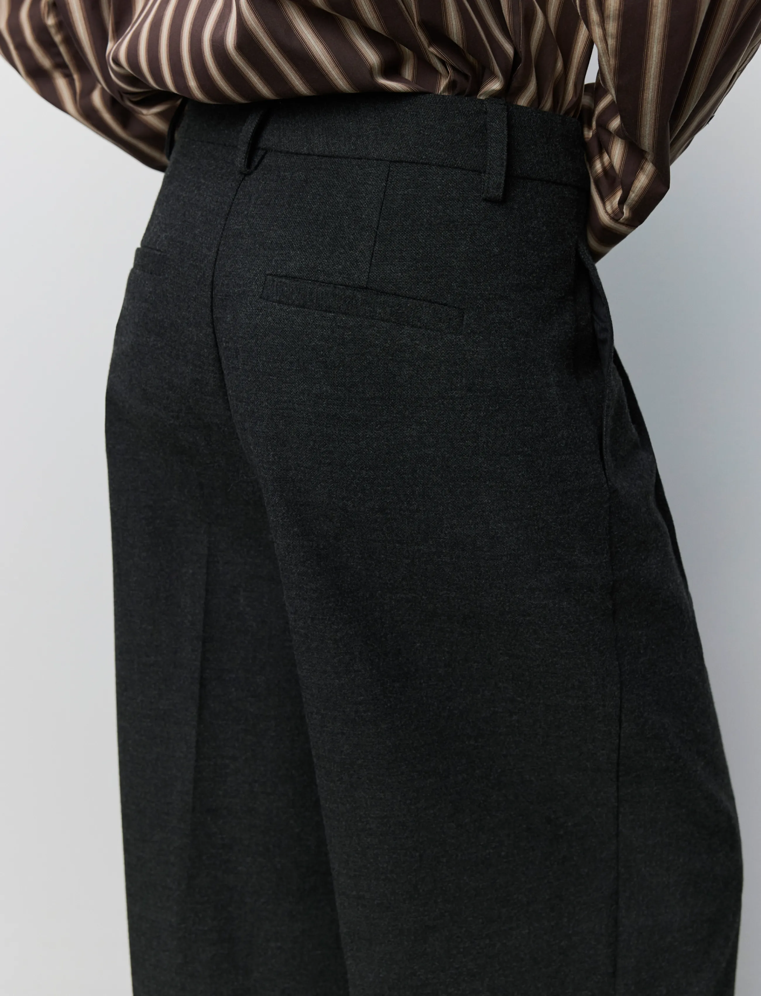Sofie Schnoor Rosalindasw Wide Leg Trousers, Kvinder, Højtaljede Plisserede Vide Bukser, Grå, Str: 36