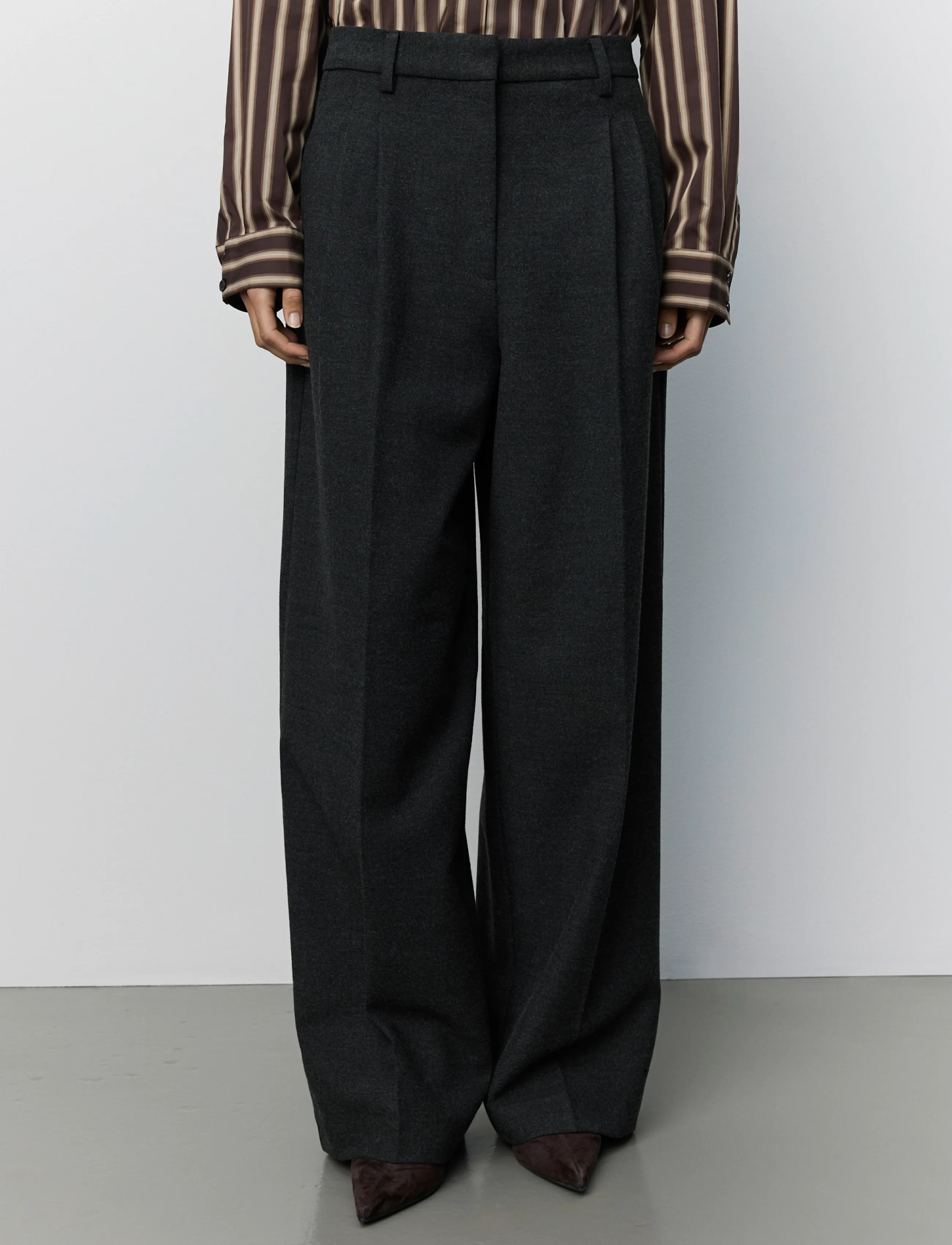 Sofie Schnoor - ROSALINDASW WIDE LEG TROUSERS - anzugshosen - dark grey - 3