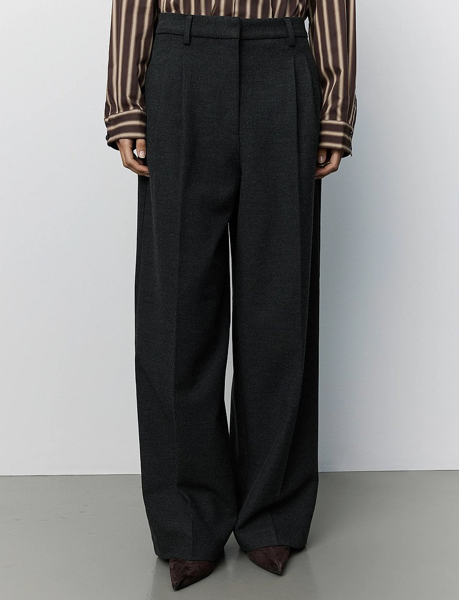 Sofie Schnoor - ROSALINDASW WIDE LEG TROUSERS - anzugshosen - dark grey - 3