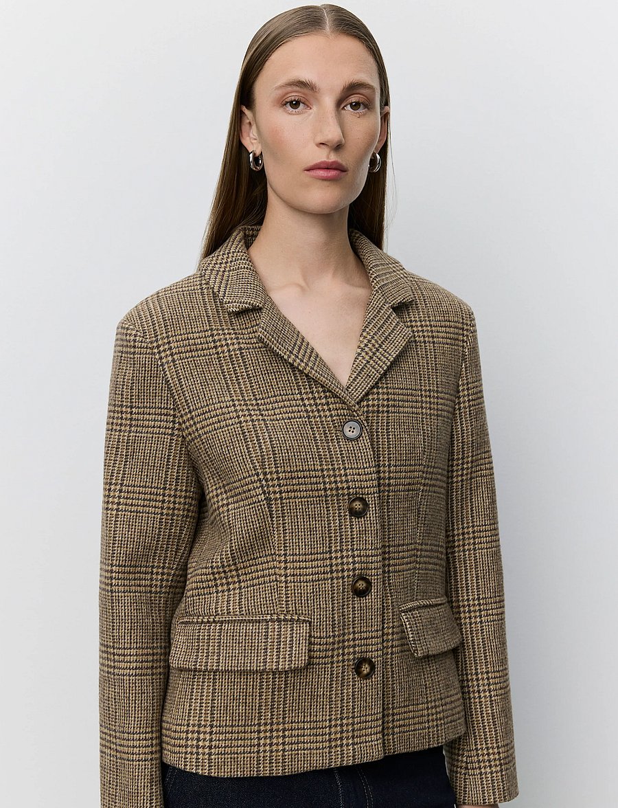 Sofie Schnoor - ELLYSW SHORT BLAZER - brown check - 0