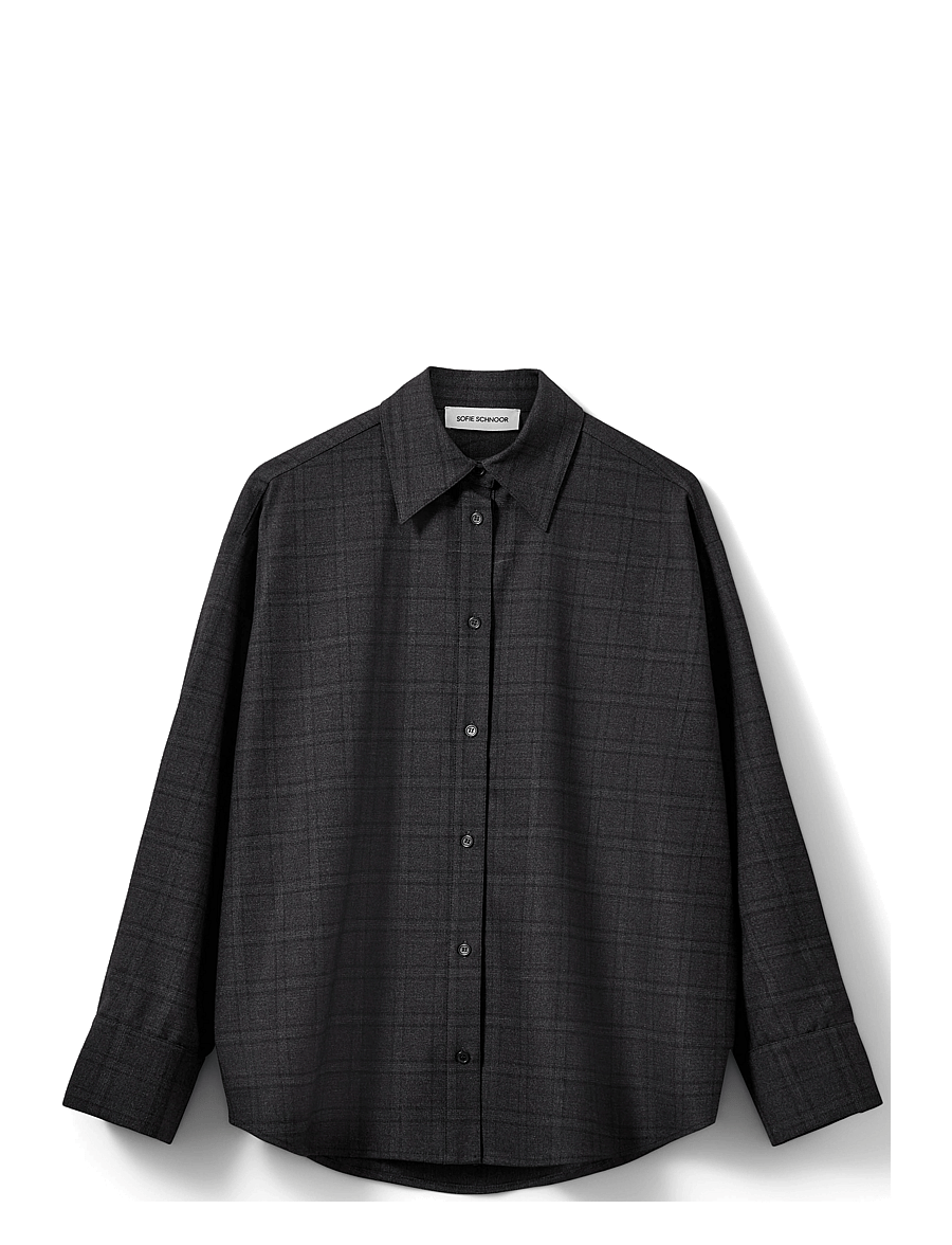 Sofie Schnoor - SIMASW OVERSIZED SHIRT - overshirts - grey check - 1