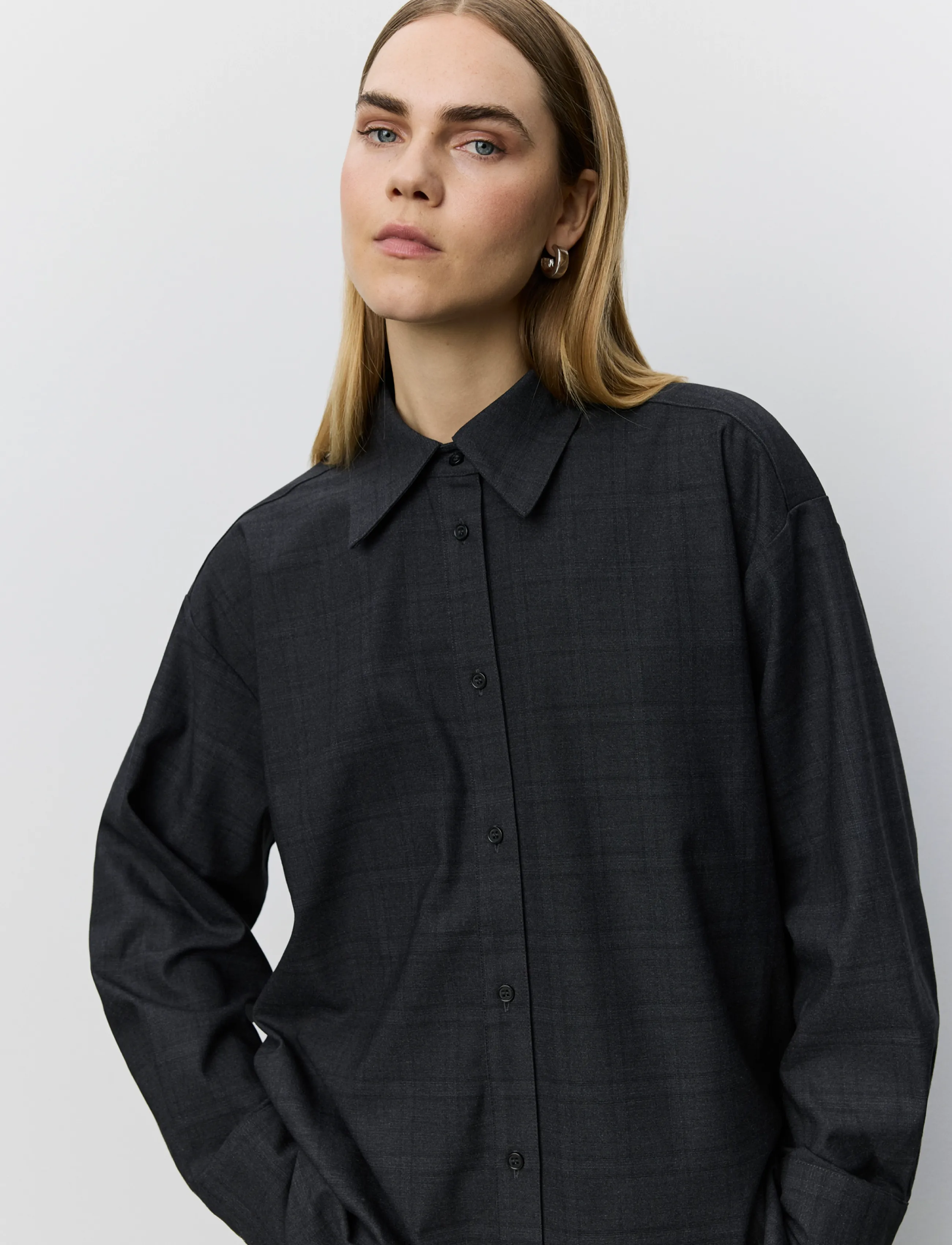 Sofie Schnoor - SIMASW OVERSIZED SHIRT - overshirts - grey check - 5