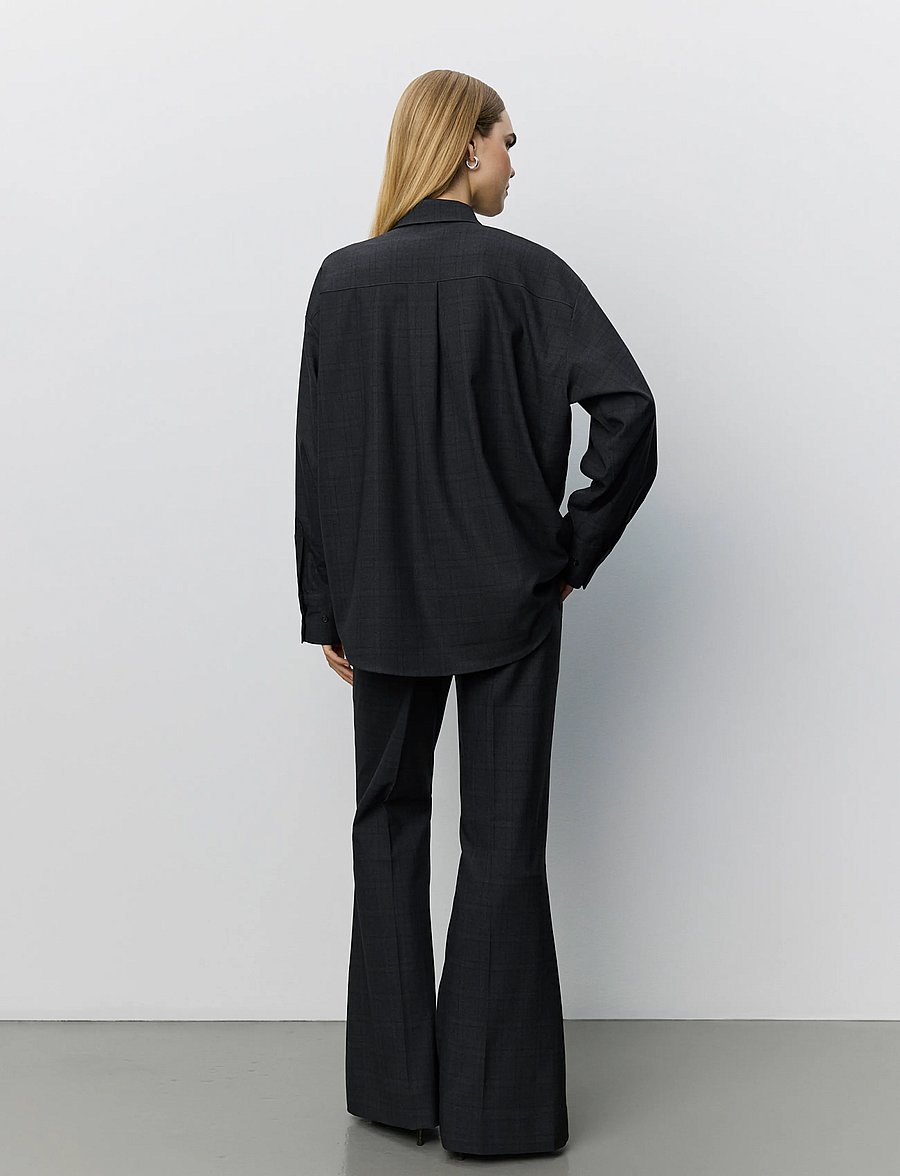Sofie Schnoor - FLARISSW CHECKED FLARED TROUSERS - schlaghosen - grey check - 0