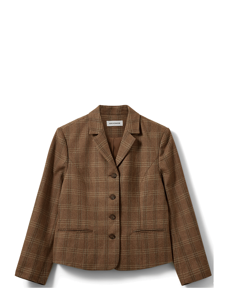 Sofie Schnoor - POPPYSW CHECKED BLAZER - einreihige blazer - maple brown check - 1
