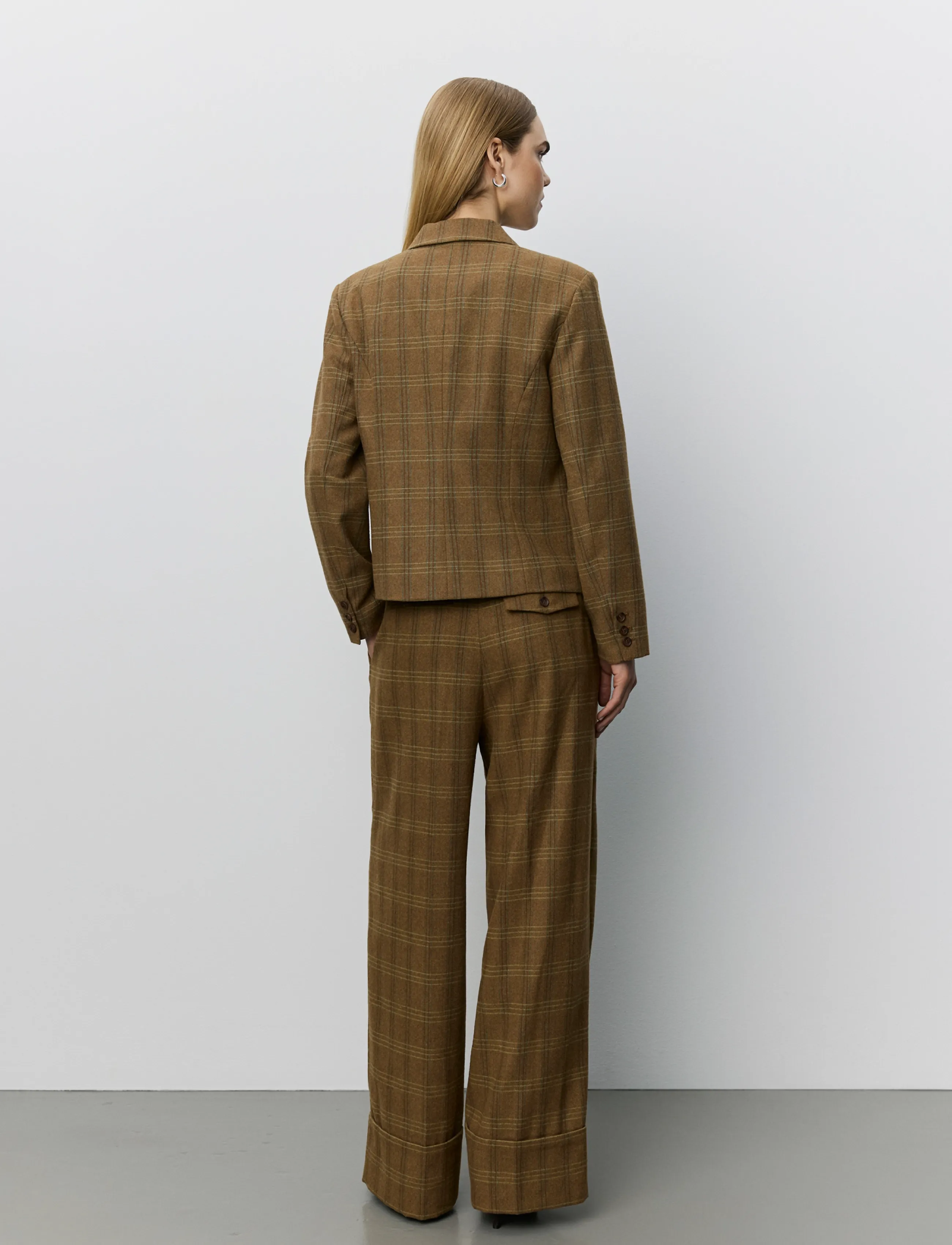 Sofie Schnoor Poppysw Checked Blazer, Kvinder, Ternet Blazer, Brun, Str: 36