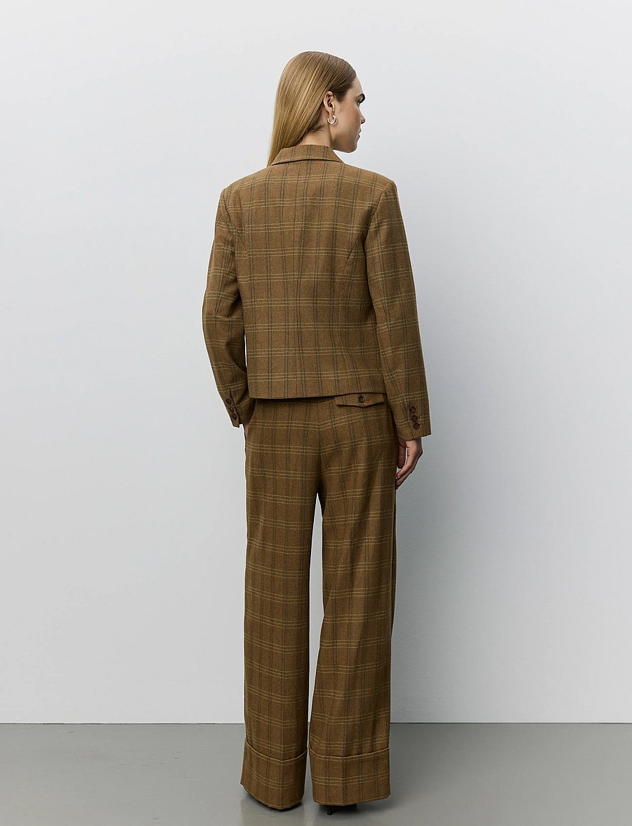 Sofie Schnoor - POPPYSW CHECKED BLAZER - einreihige blazer - maple brown check - 0