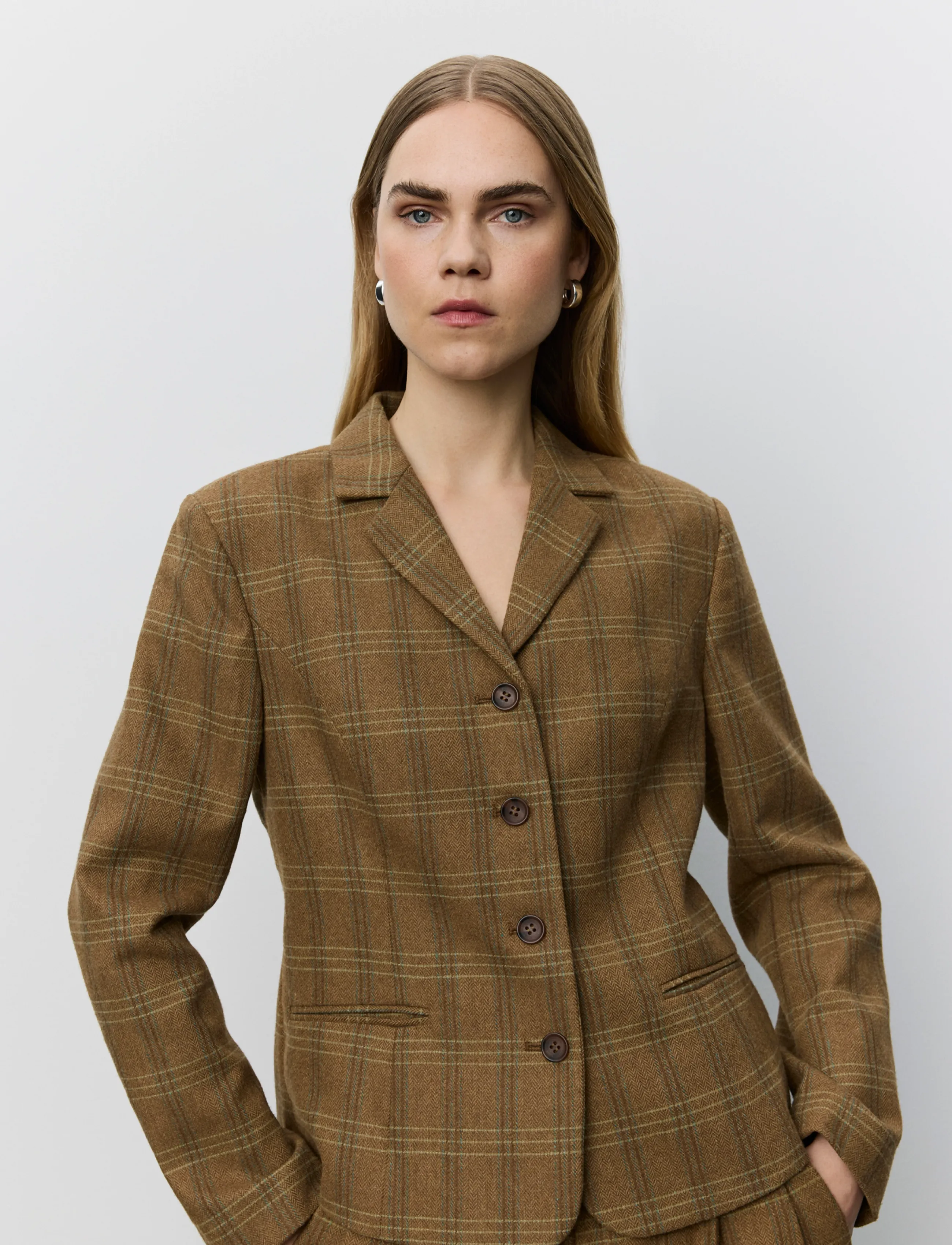 Sofie Schnoor - POPPYSW CHECKED BLAZER - einreihige blazer - maple brown check - 3