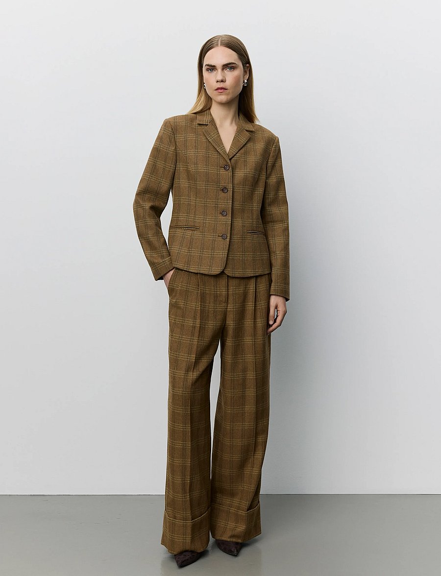 Sofie Schnoor - POPPYSW CHECKED BLAZER - einreihige blazer - maple brown check - 4