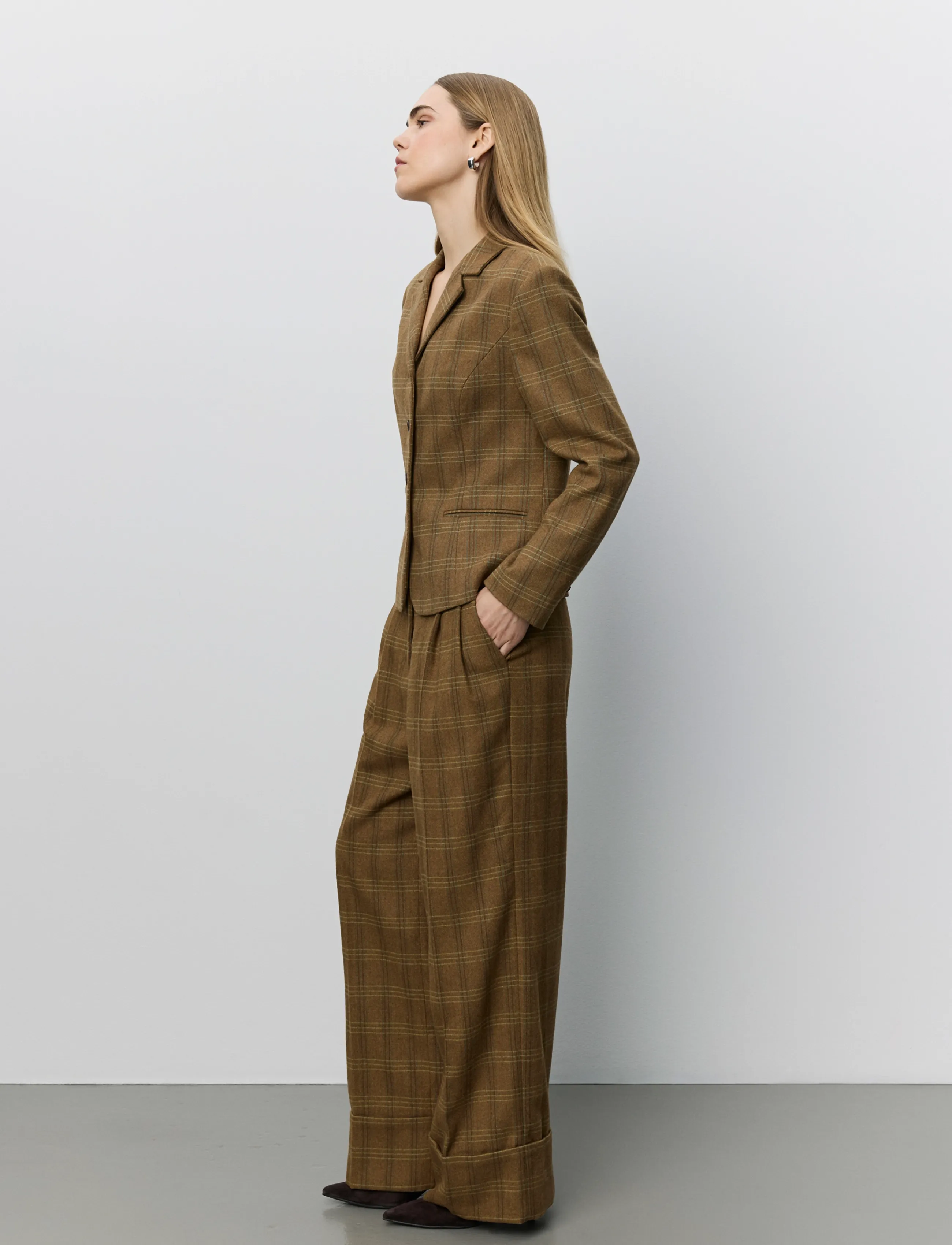 Sofie Schnoor - POPPYSW CHECKED BLAZER - einreihige blazer - maple brown check - 5